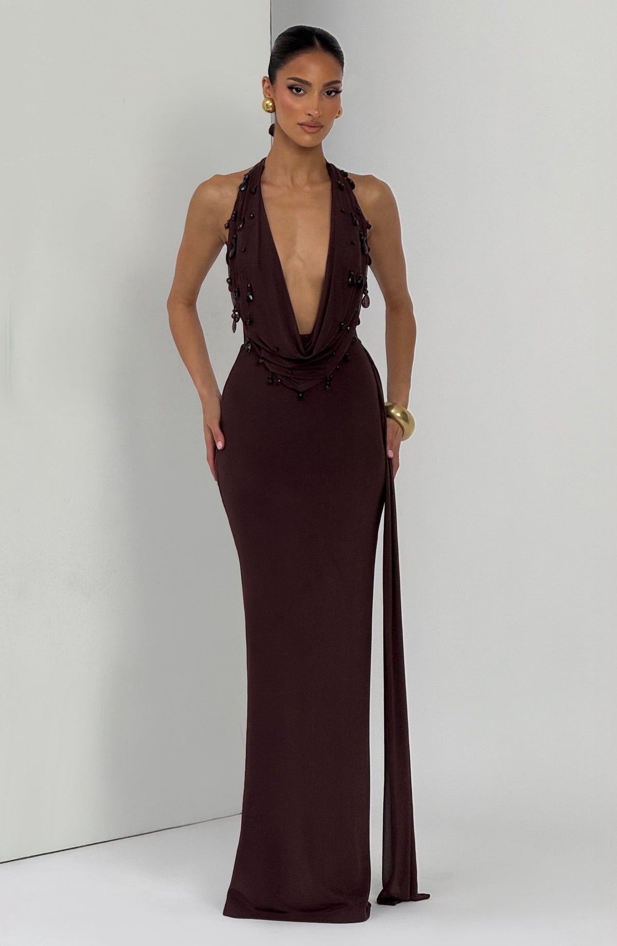Fabia Maxi Dress - Plum Brown – image 8