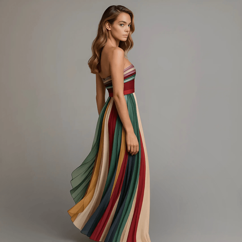 Nilianza – Sleeveless Colourful Maxi Dress – image 3