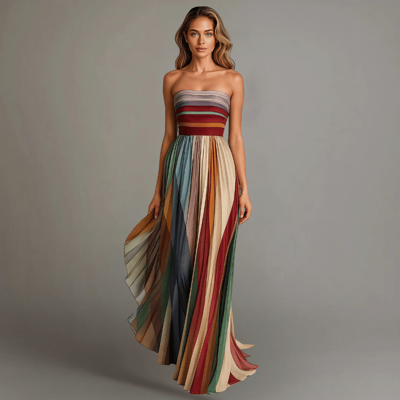 Nilianza – Sleeveless Colourful Maxi Dress – image 1