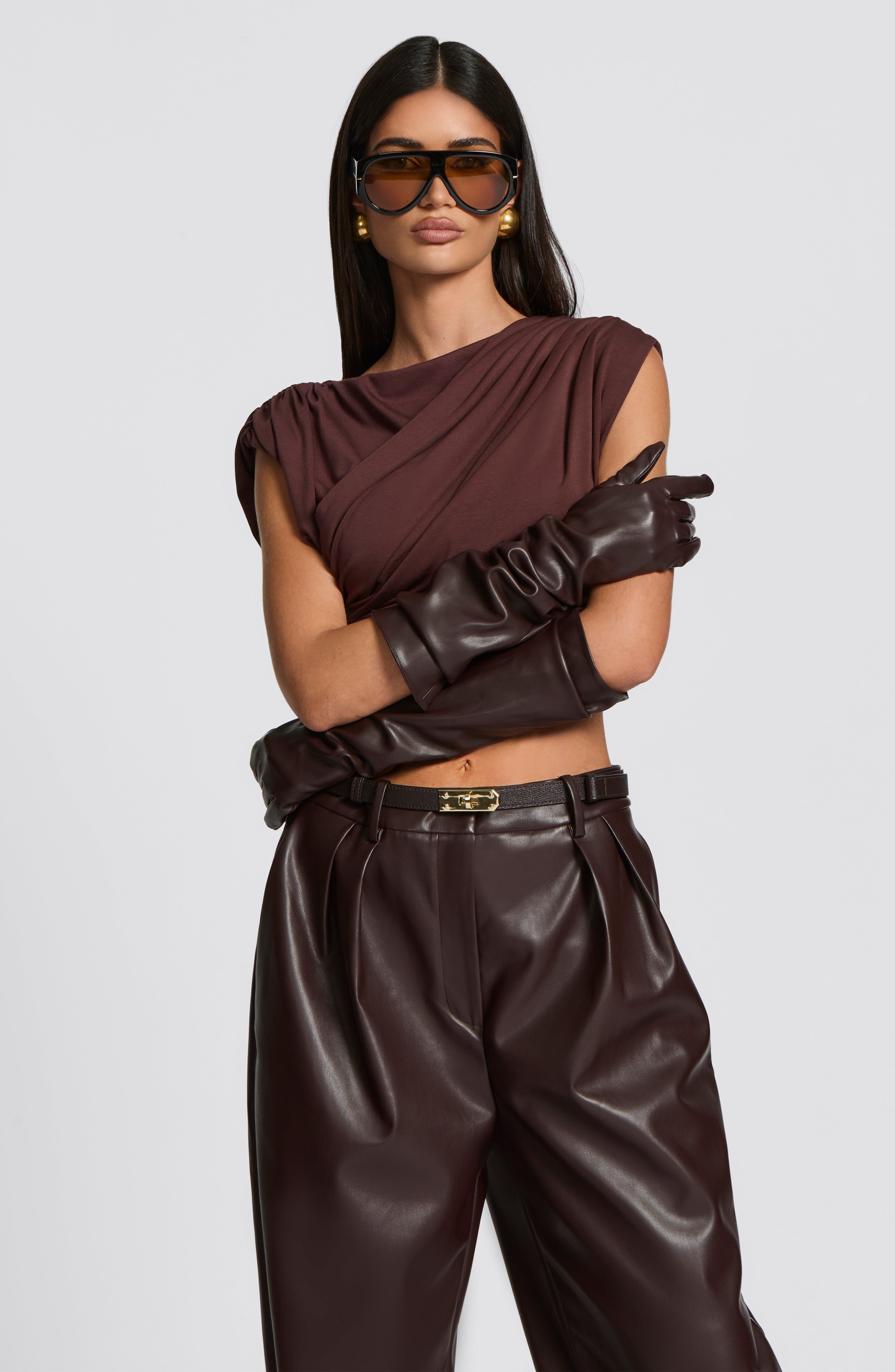 Frankie Gloves - Plum Brown – image 3