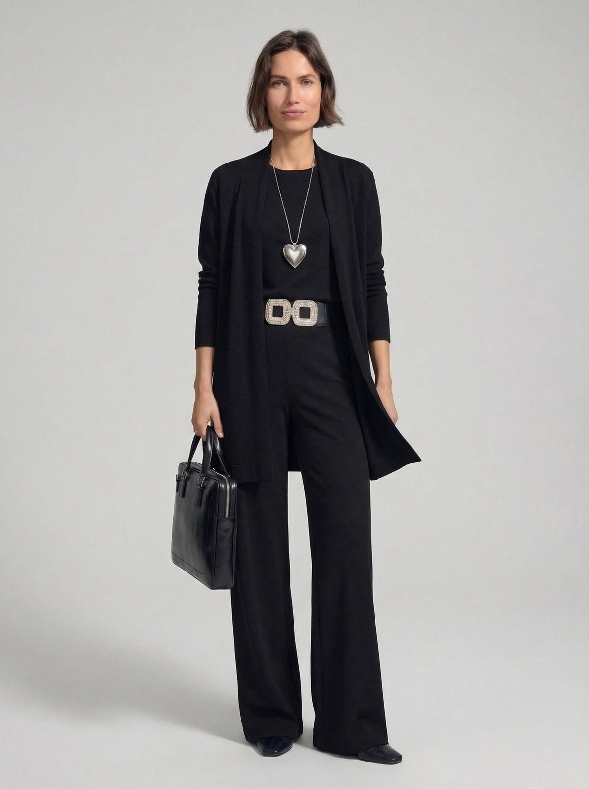 Elena Set – Long Cardigan, Top and Trousers – image 3