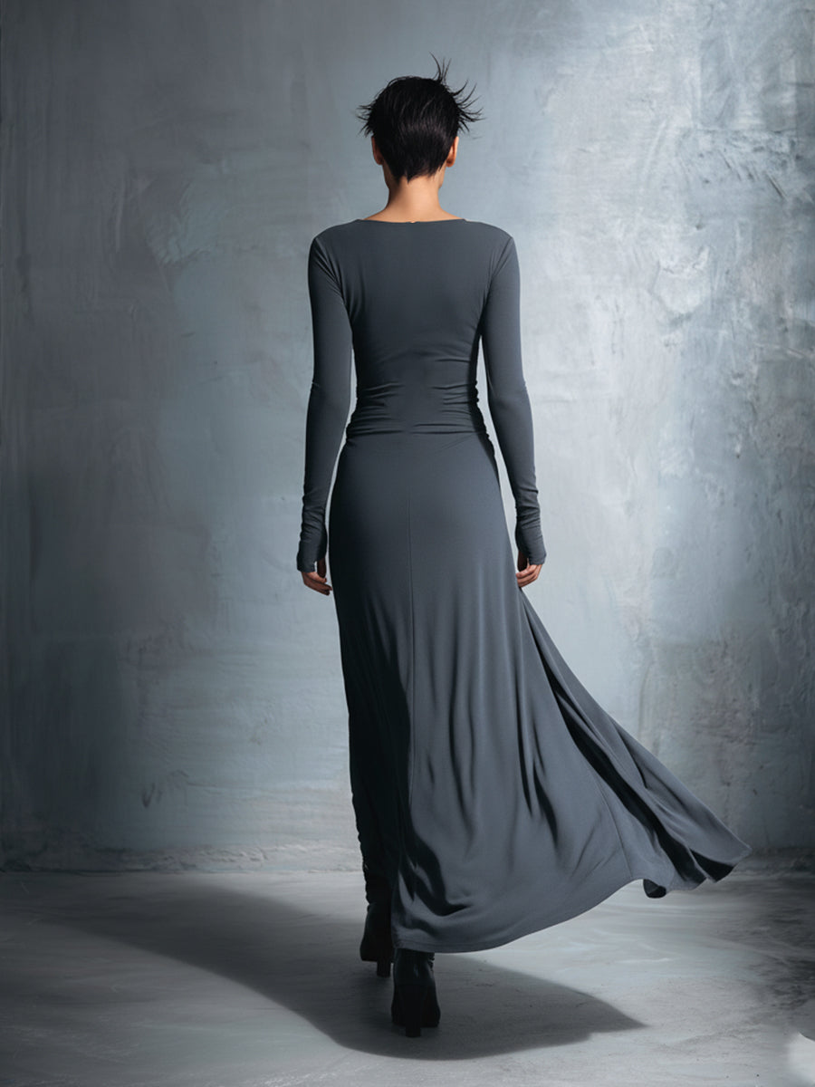 Gabriella – Long dress with side knot – image 10