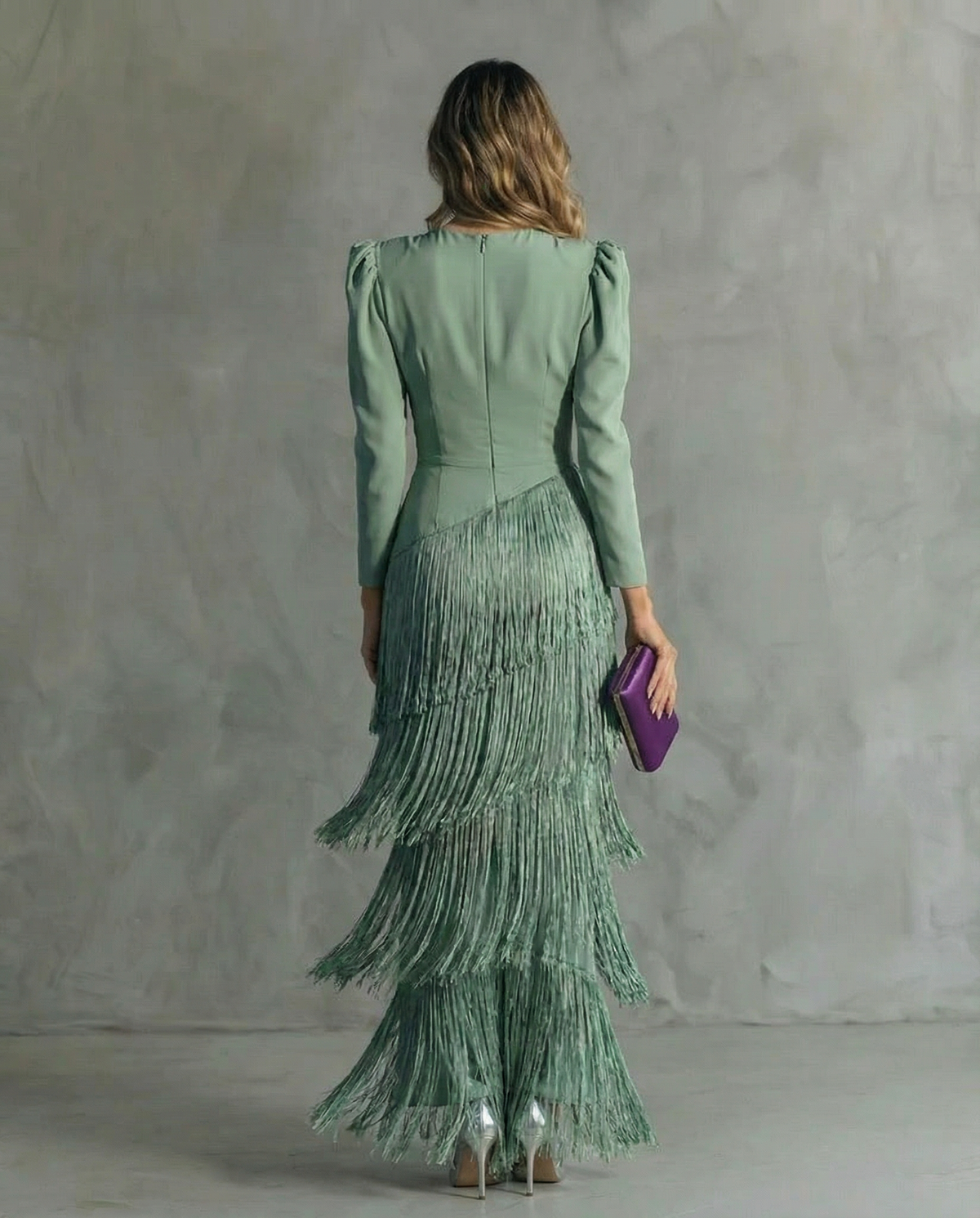 Chiara – Elegant Dress with Fringe Sleeves – image 4