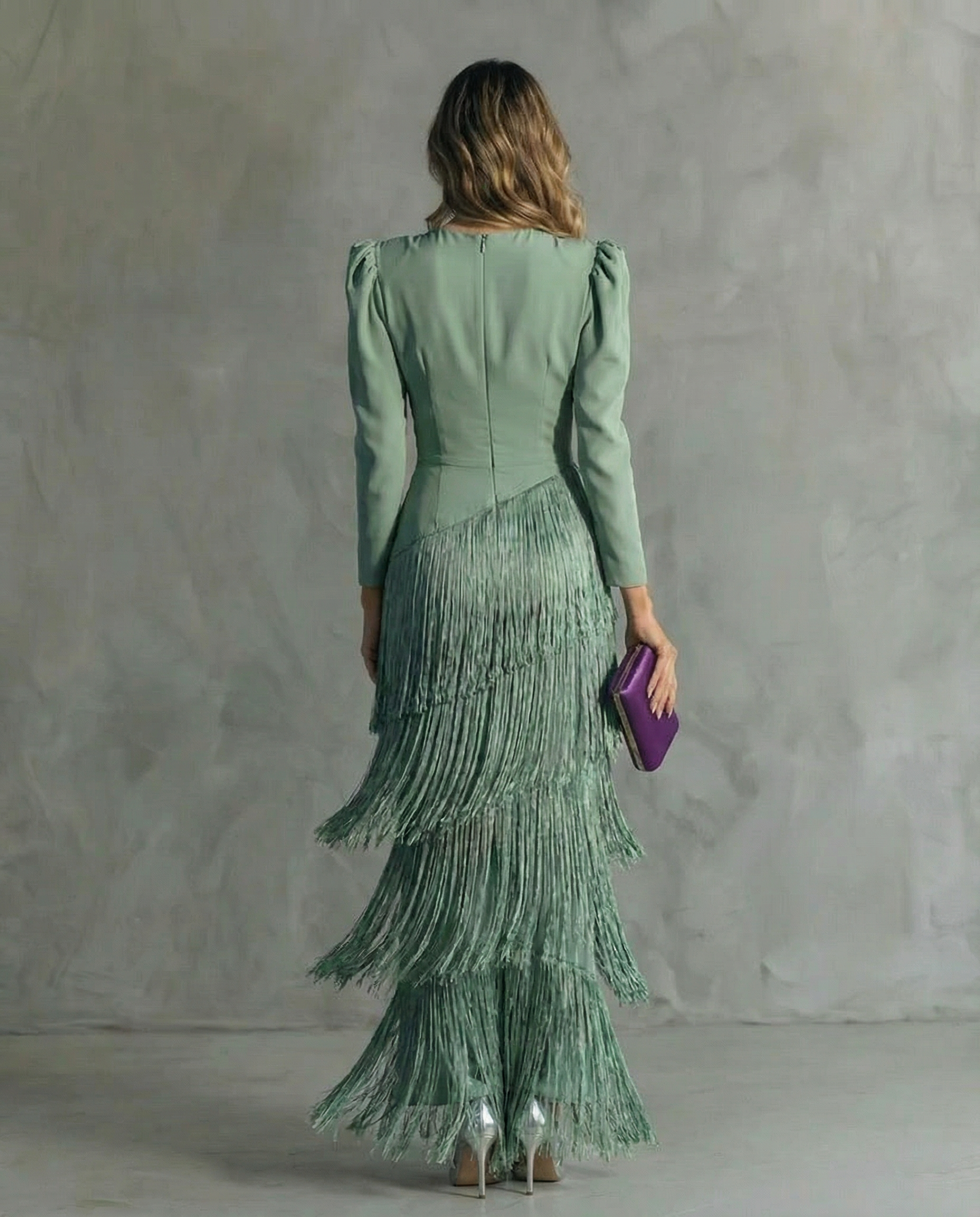 Chiara – Elegant Dress with Fringe Sleeves – image 4