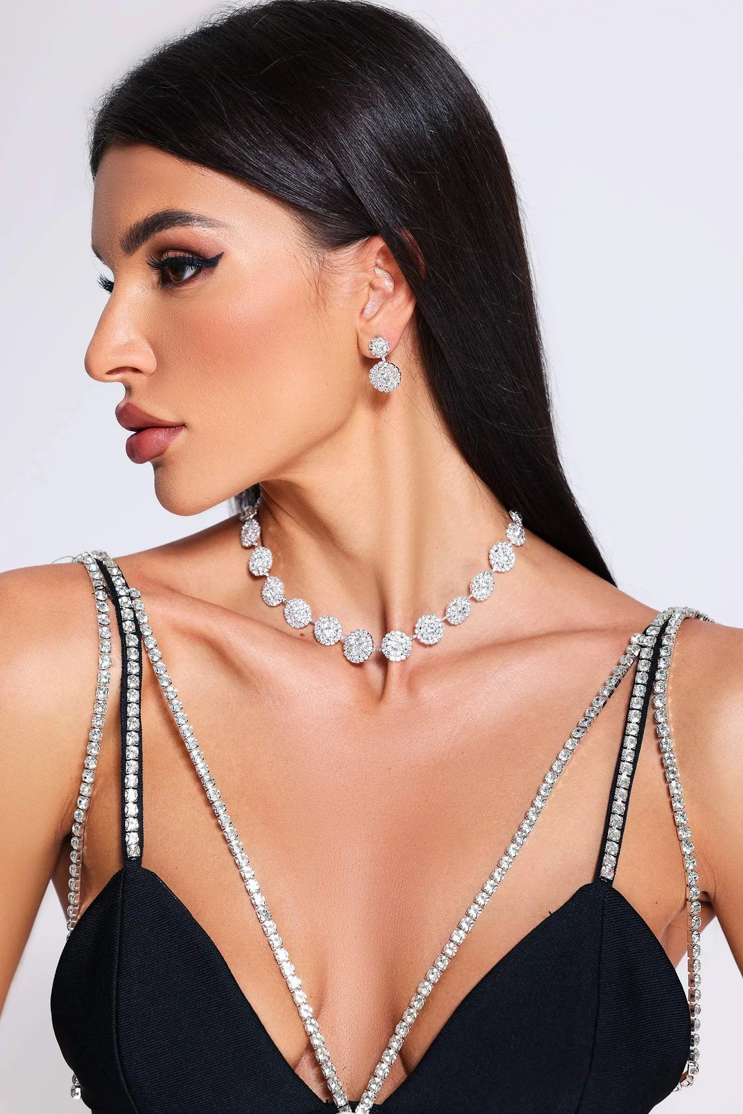 Liora Necklace & Earrings – Silver – image 3