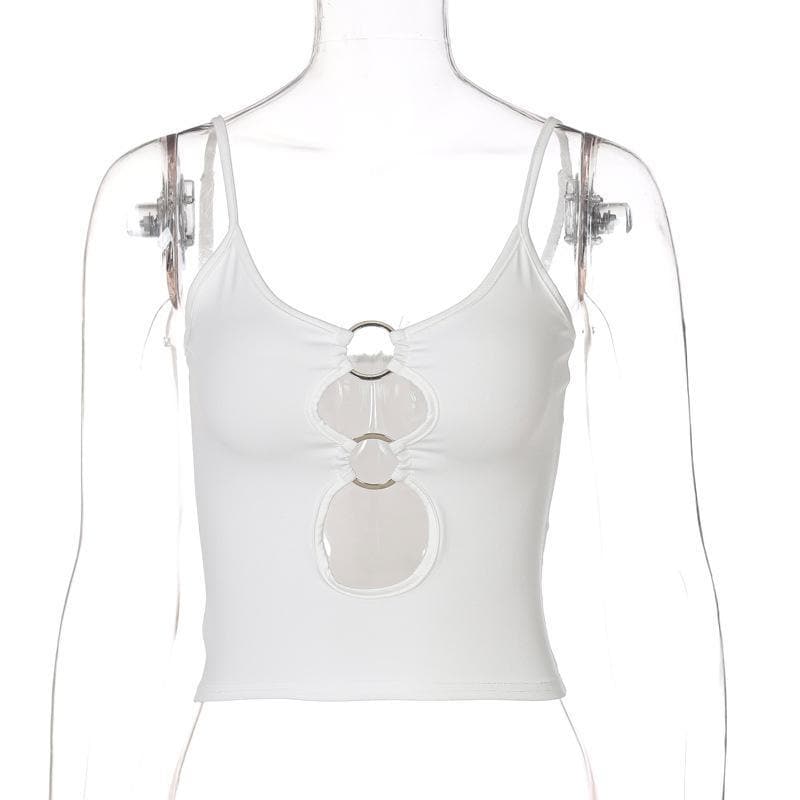 Hollow out low cut ring cami cut out top – image 3