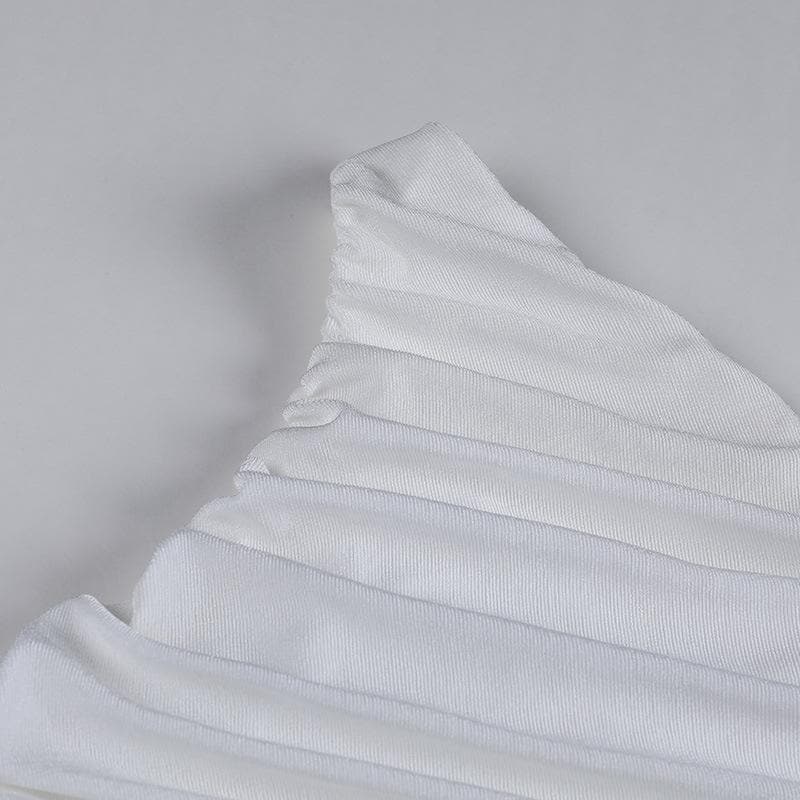 Halibuy Double-layered sleeveless one shoulder ruched top – image 5