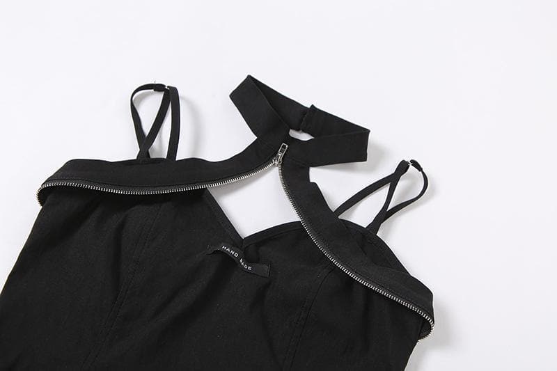 Heart neck zip halter crop top – image 8
