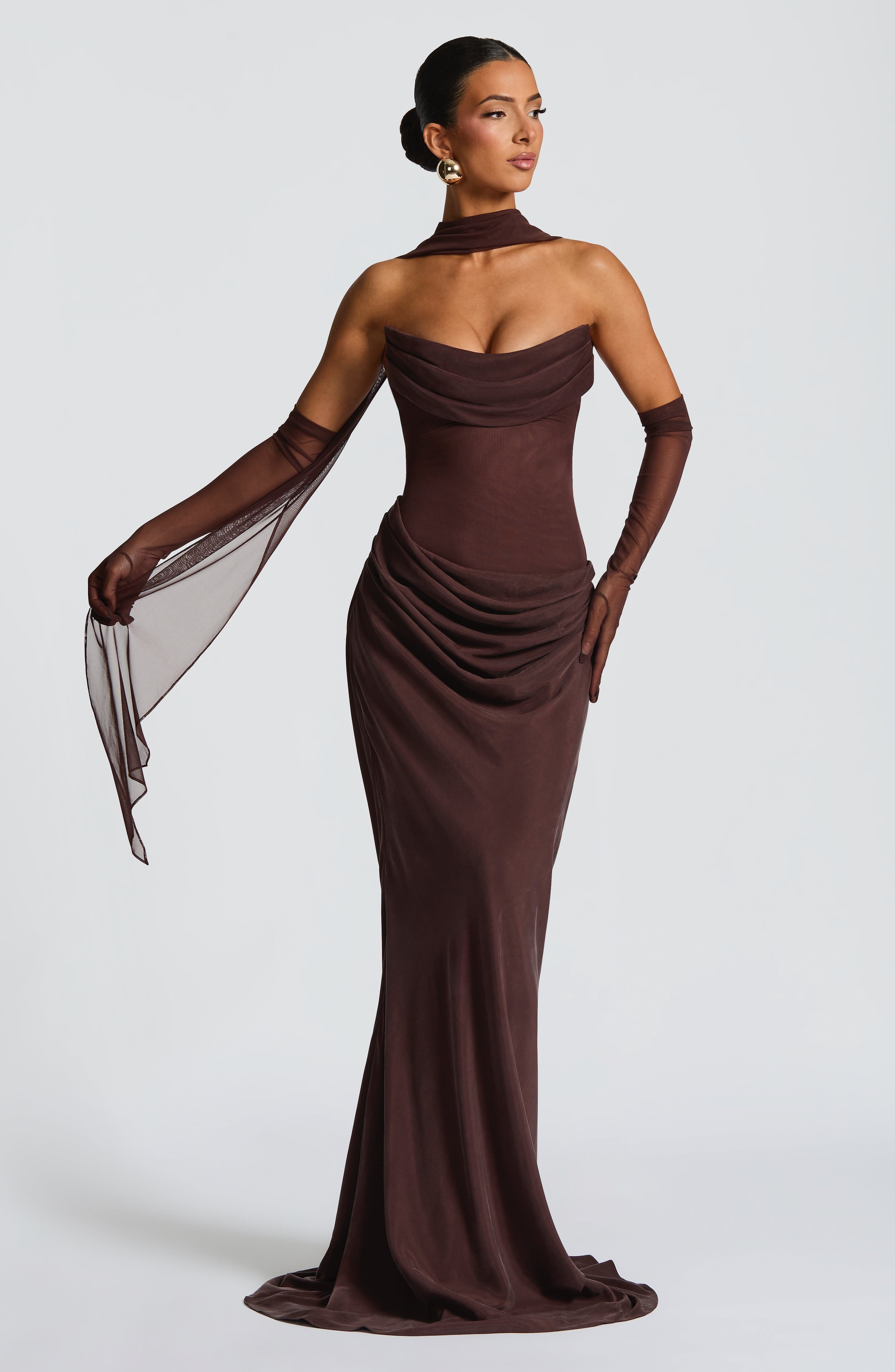 Liora Maxi Dress - Plum Brown – image 1