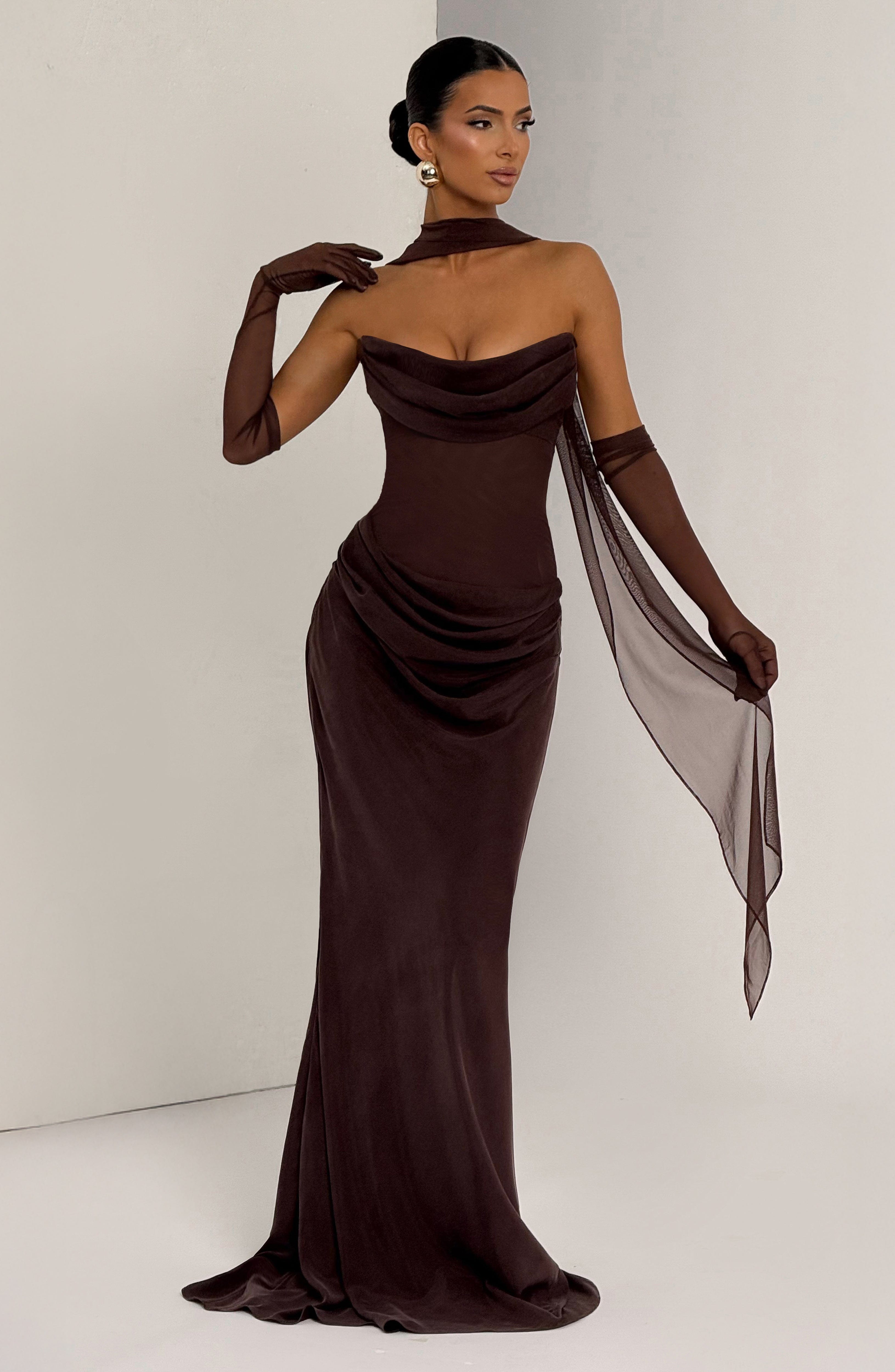 Liora Maxi Dress - Plum Brown – image 9