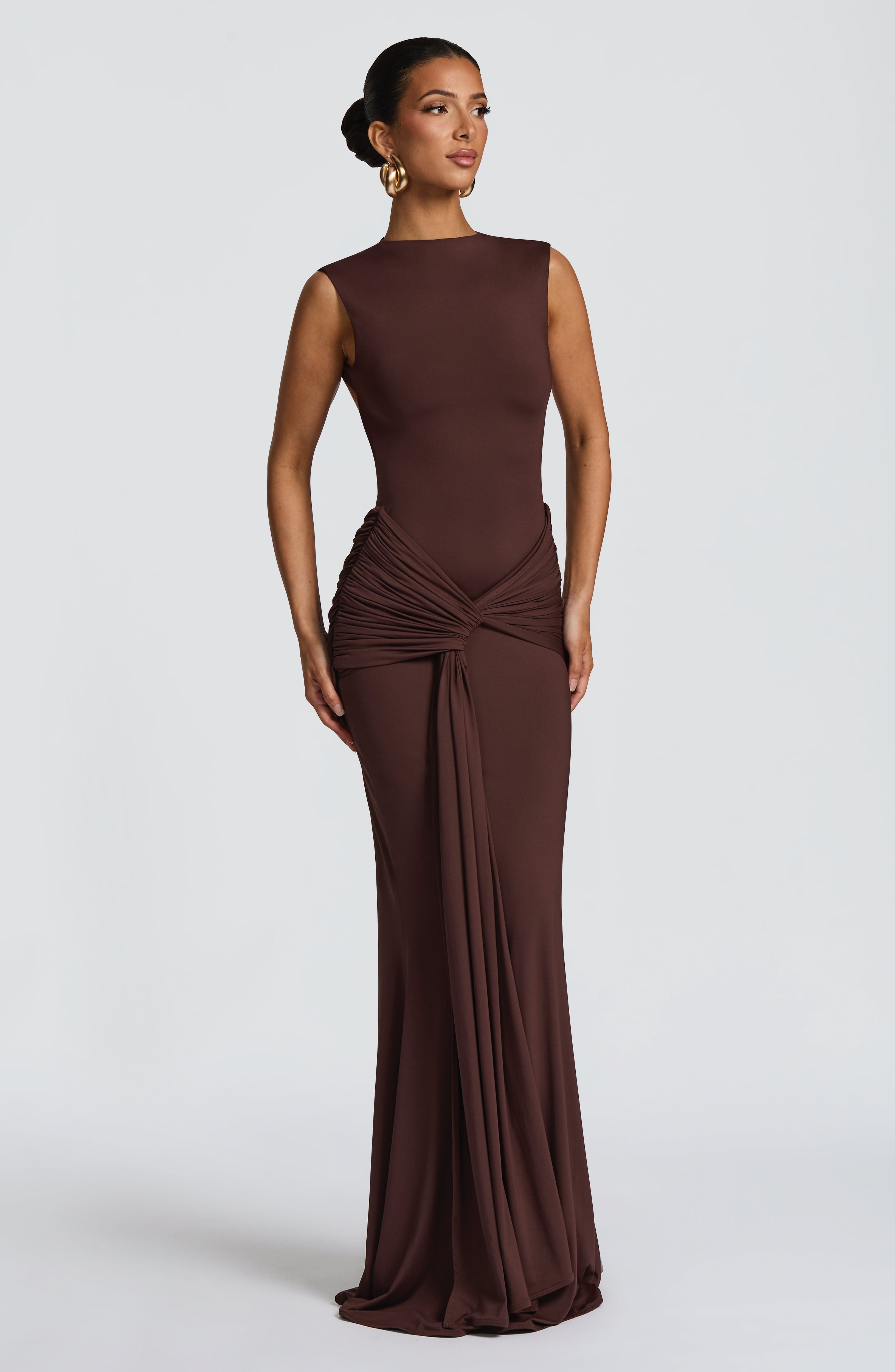 Lorenza Maxi Dress - Plum Brown – image 11