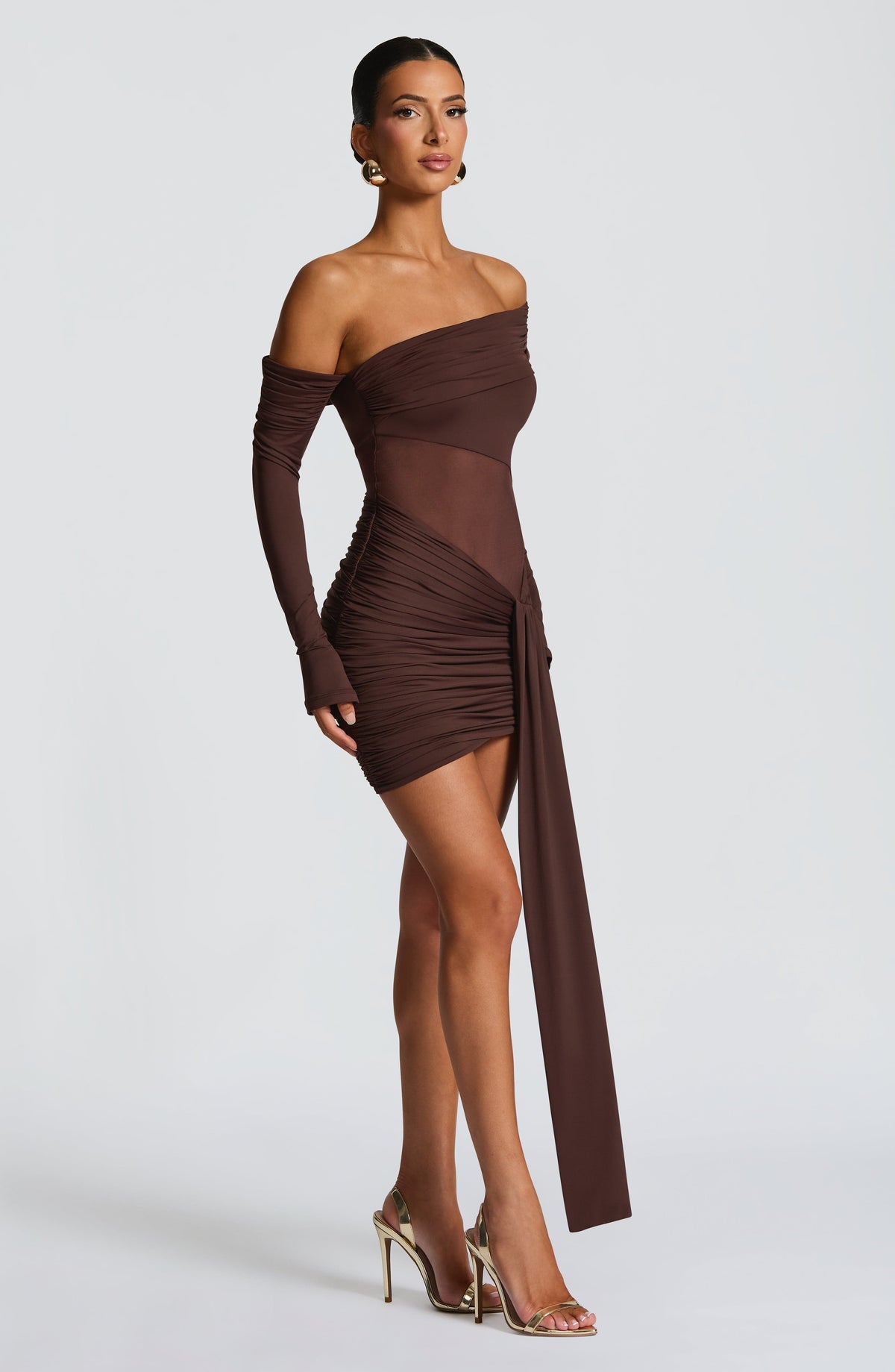 Mavra Mini Dress - Plum Brown – image 11