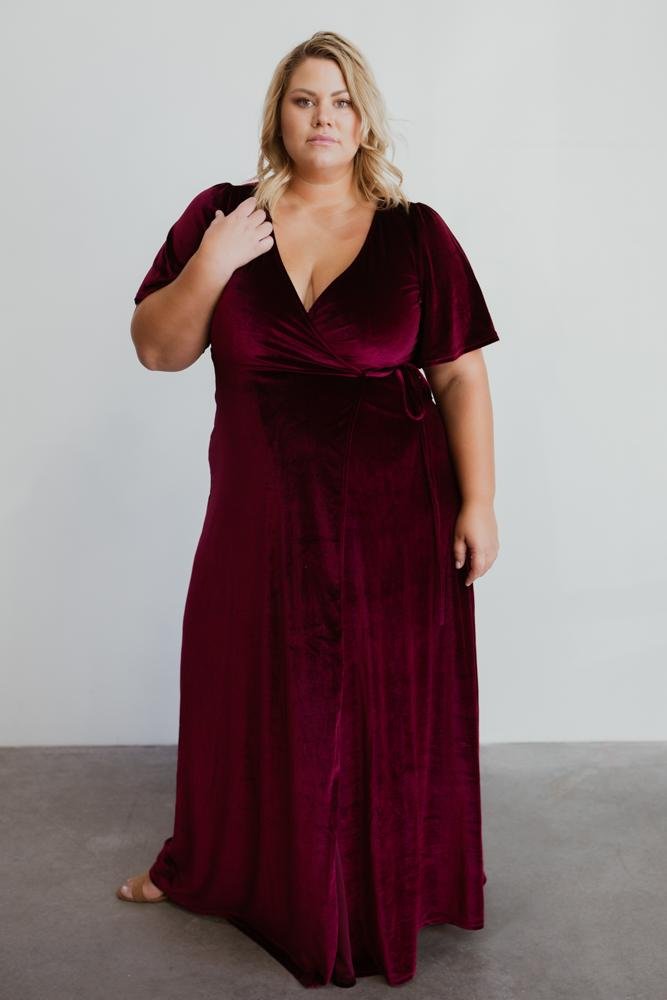 Mulberry – Meghan Wrap-Style Long Velvet Dress – image 5