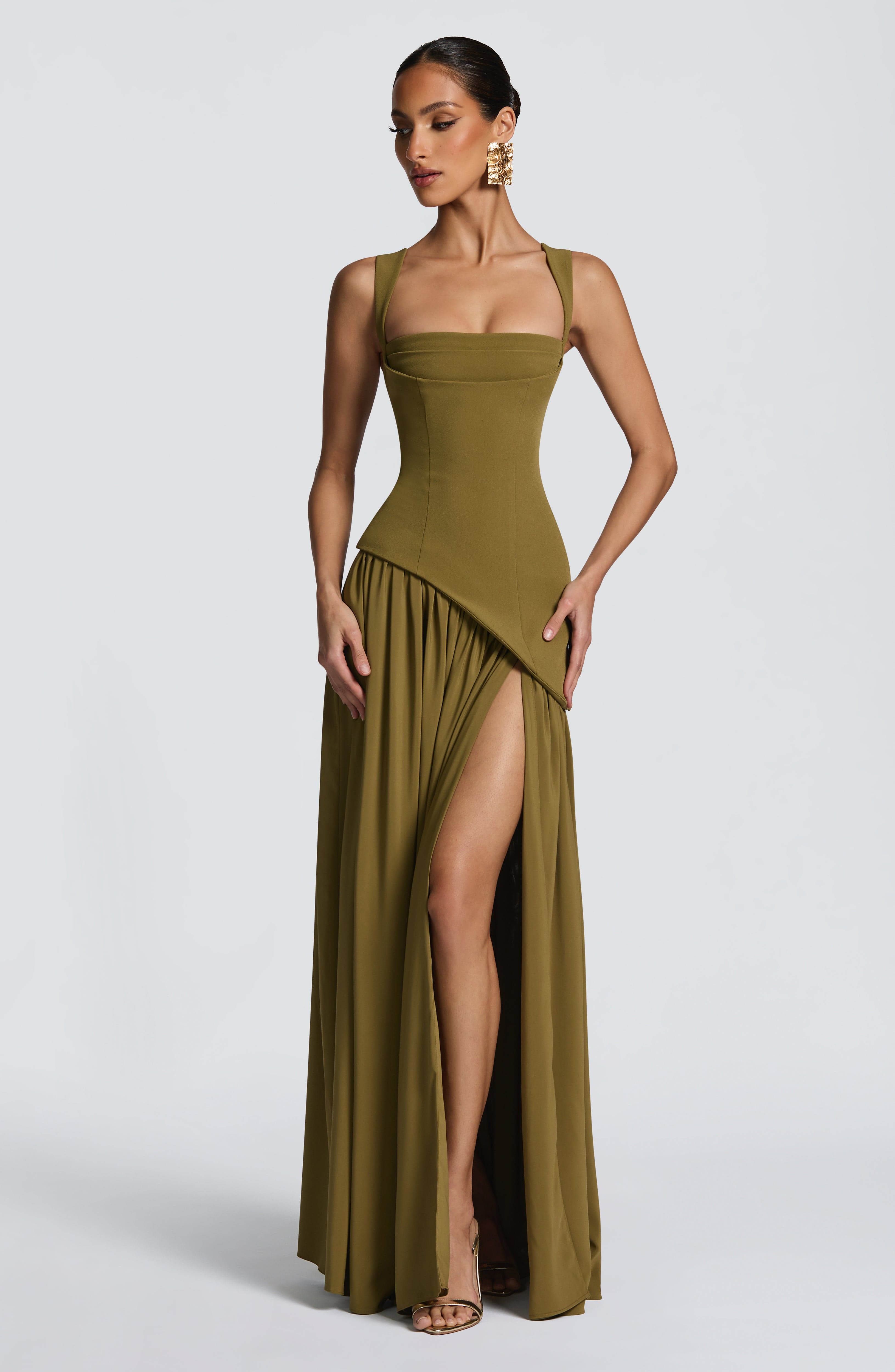 Tullulah Maxi Dress - Deep Olive – image 8