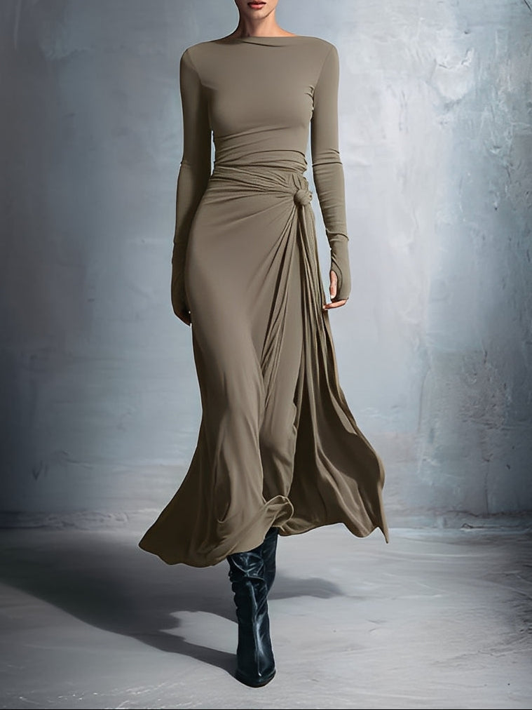 Gabriella – Long dress with side knot – image 5
