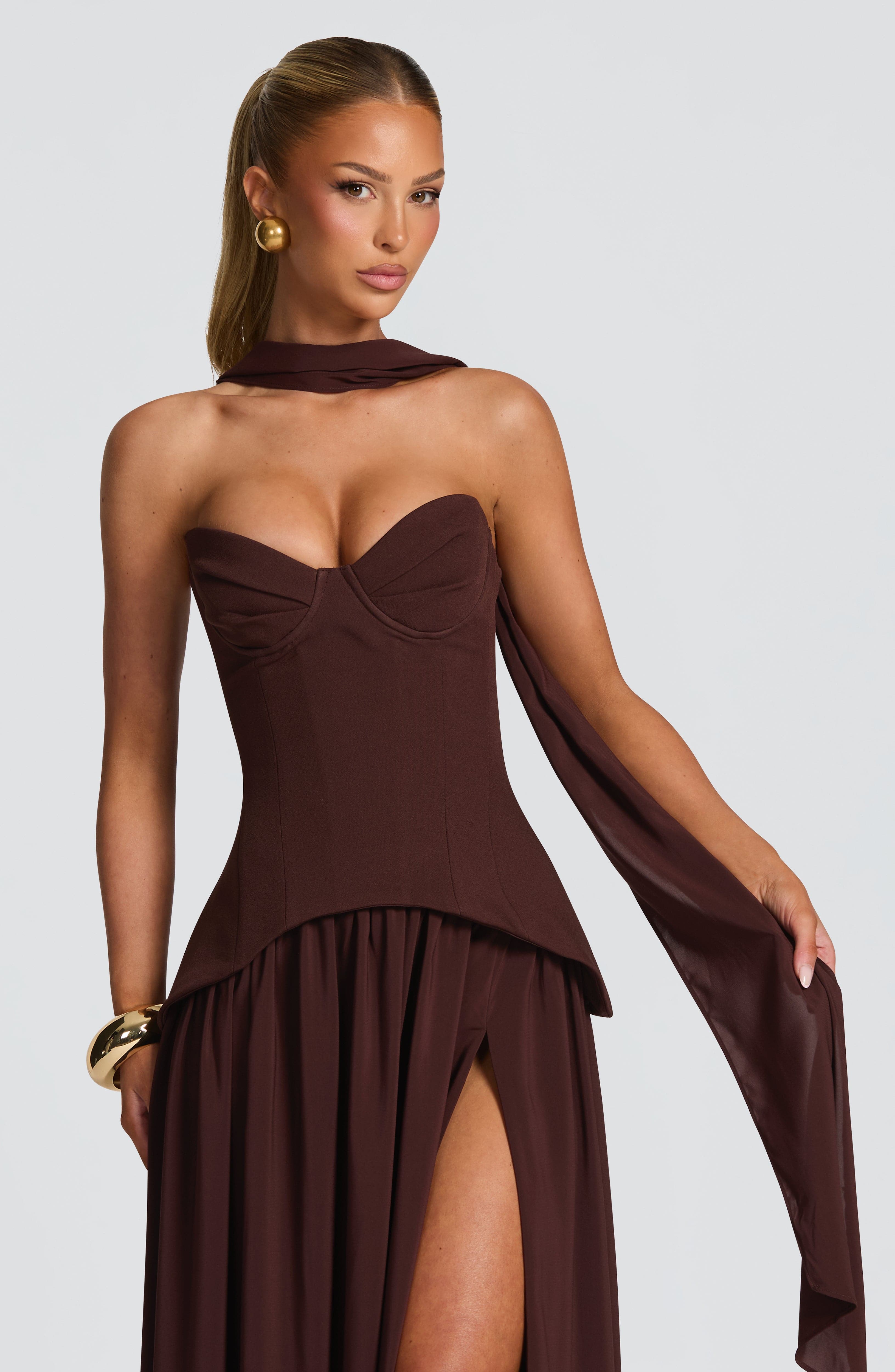 Vietta Maxi Dress - Plum Brown – image 8
