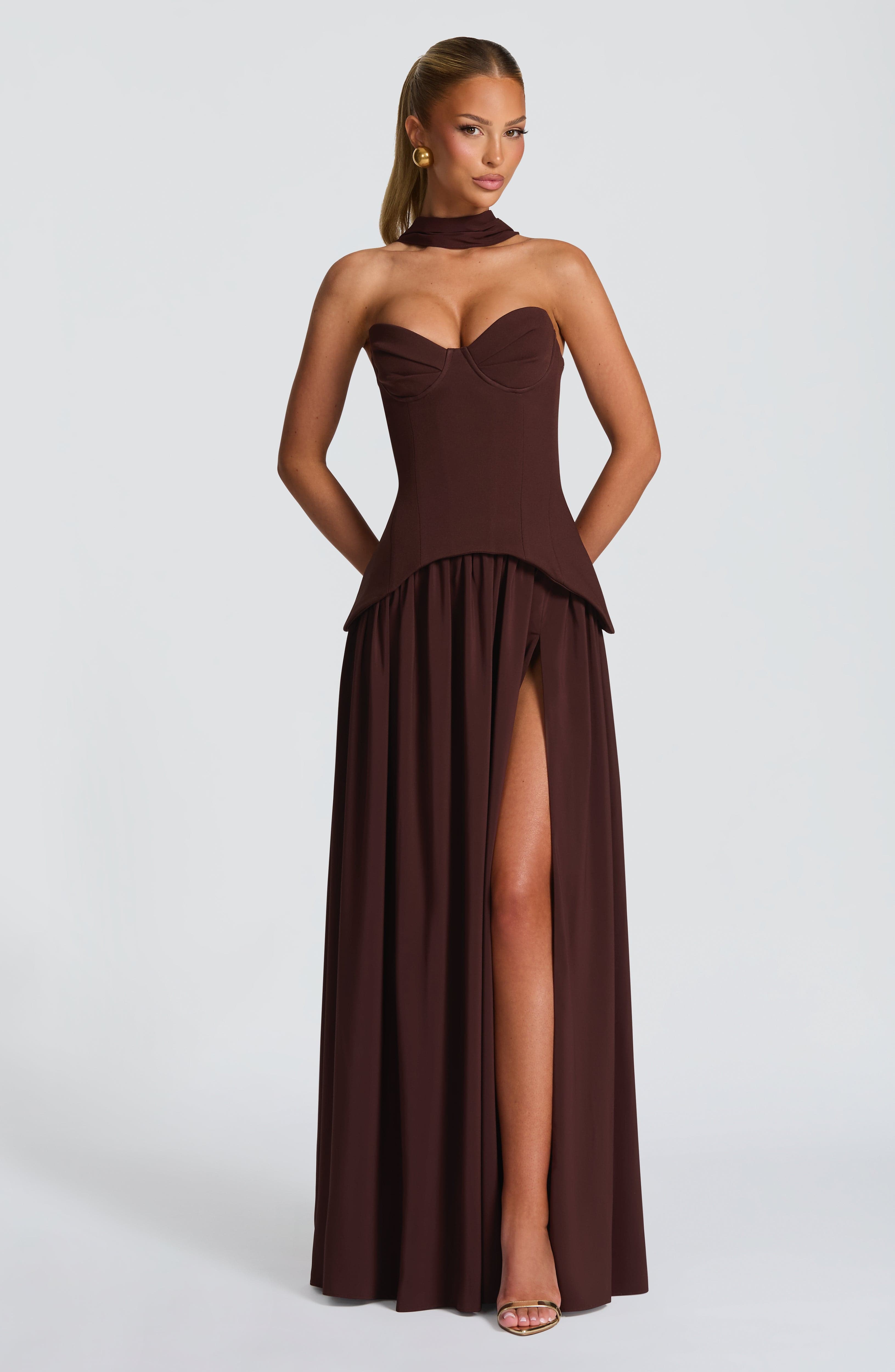 Vietta Maxi Dress - Plum Brown – image 7