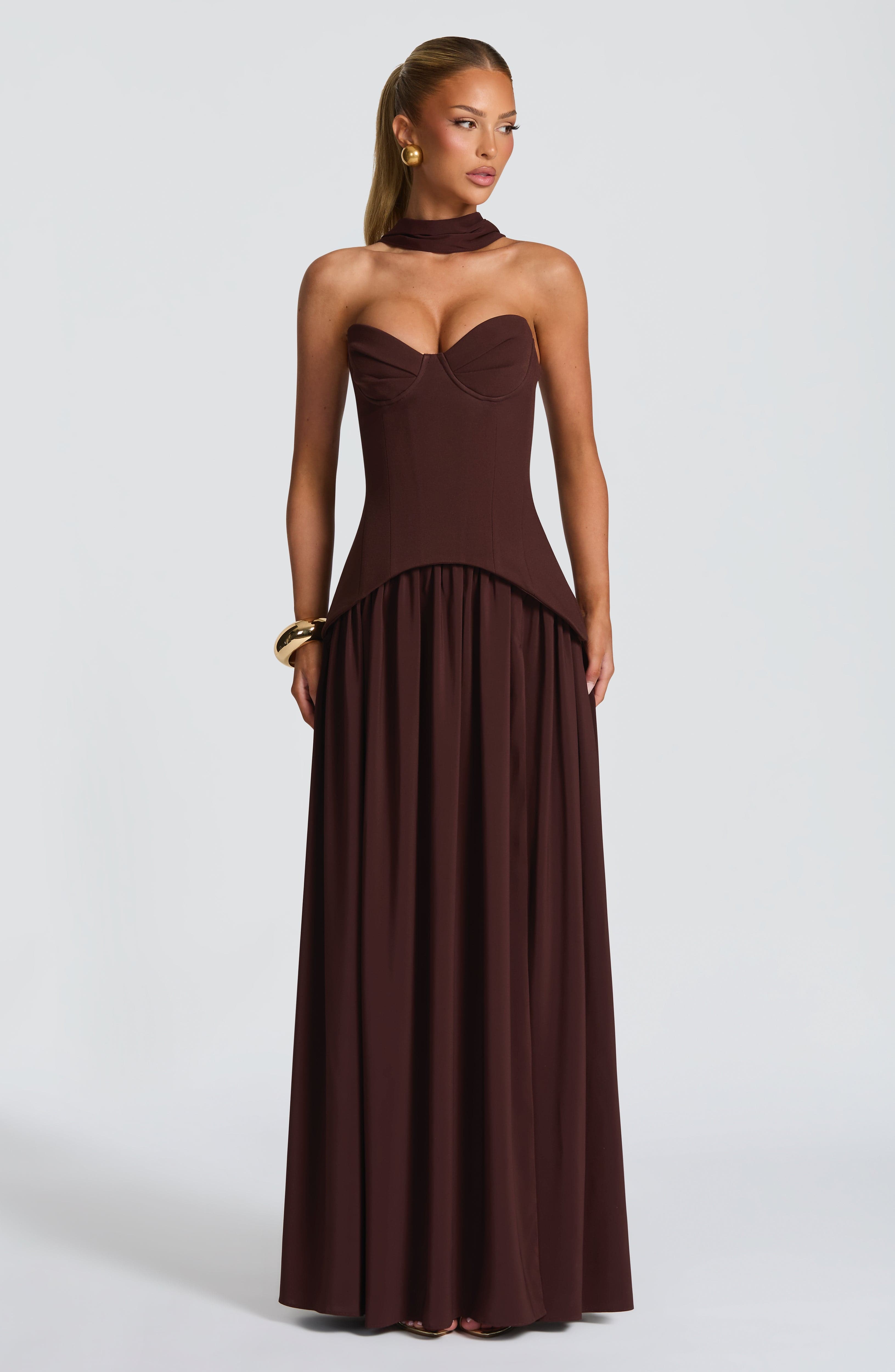 Vietta Maxi Dress - Plum Brown – image 6