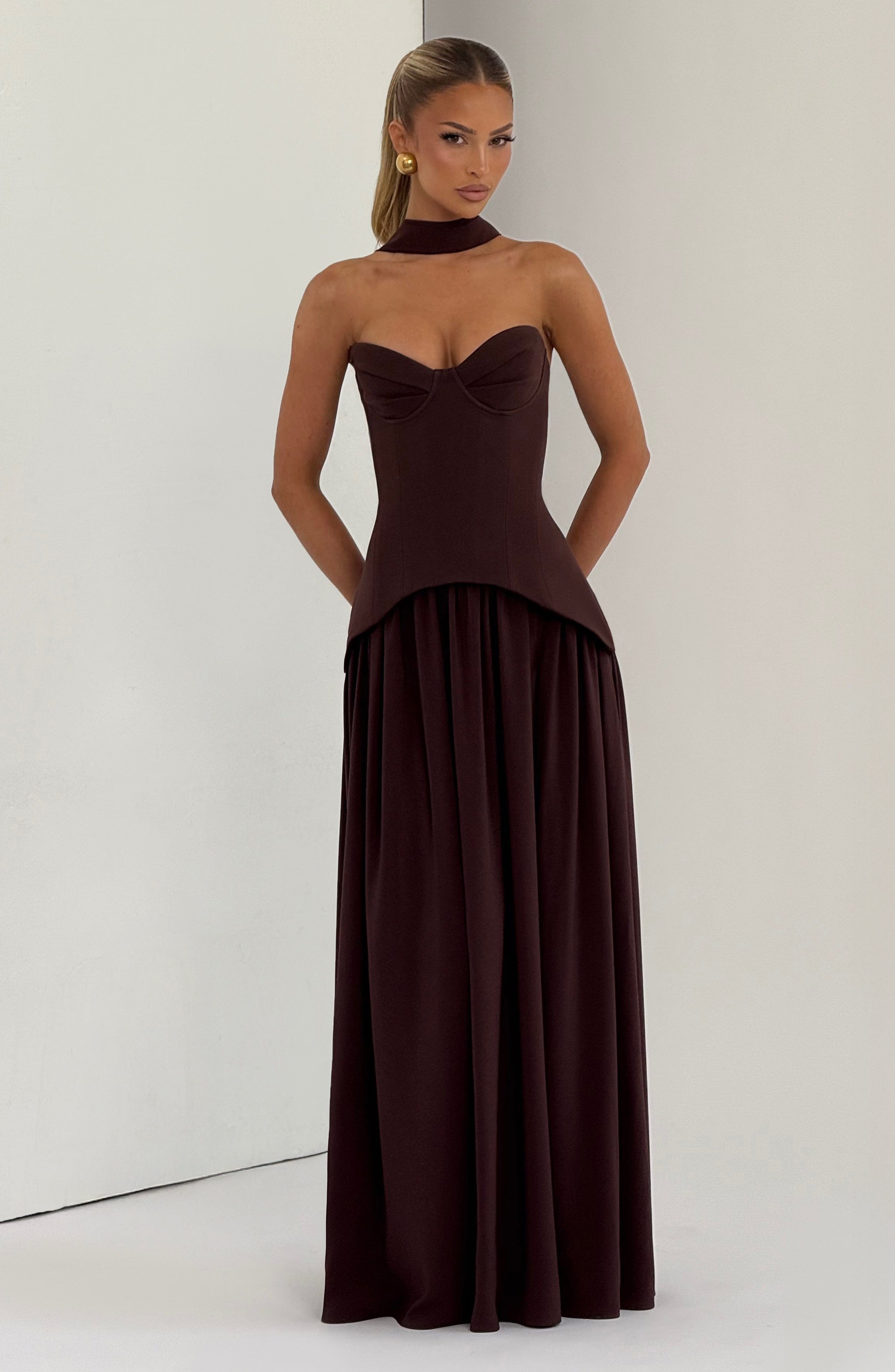 Vietta Maxi Dress - Plum Brown – image 11