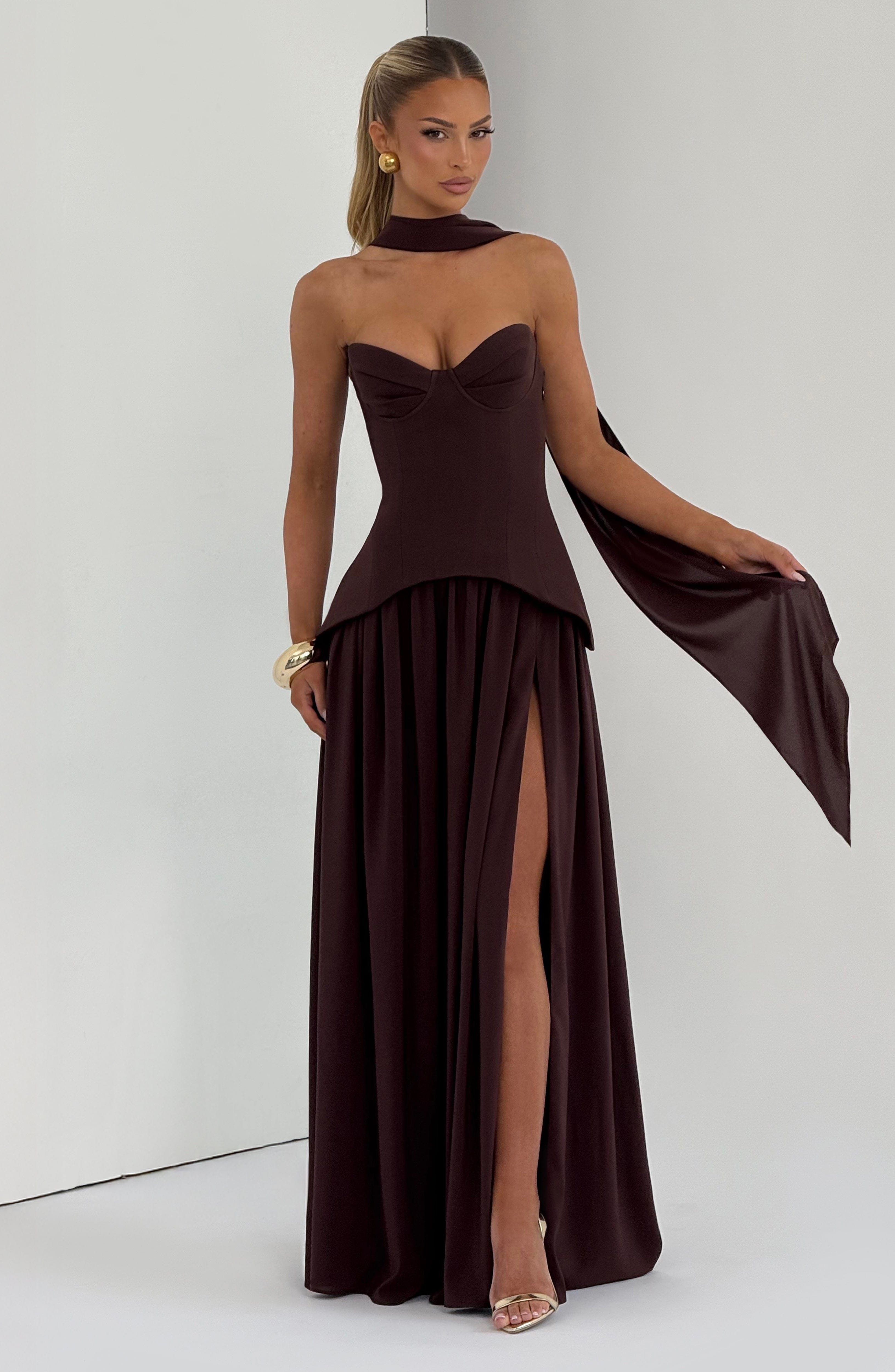 Vietta Maxi Dress - Plum Brown – image 10