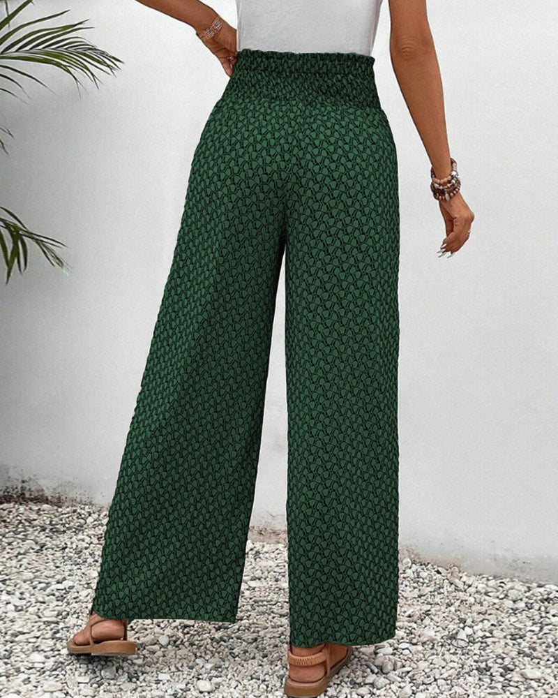 Damen Hose mit geometrischem Muster | High-Waist Hose für Alltag und Büro