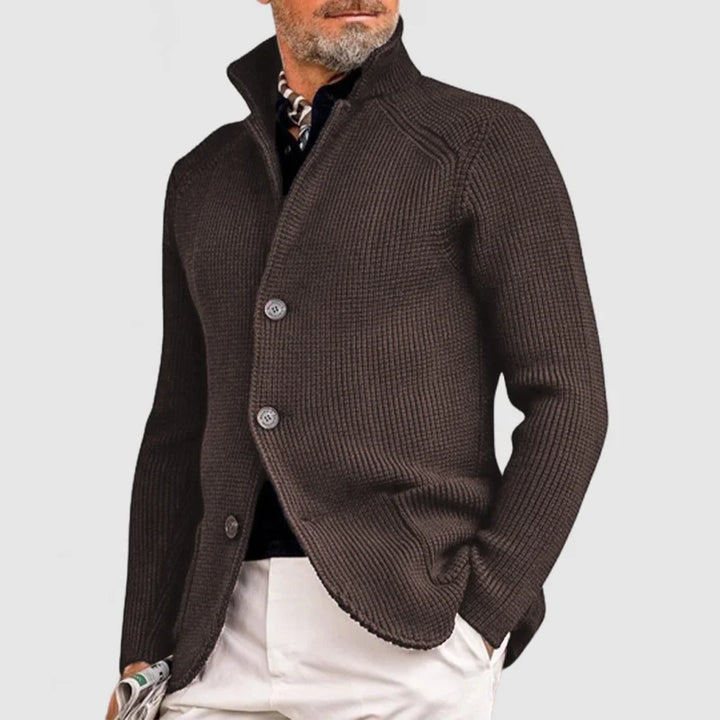 Rippstrick Cardigan Herren Lang | Klassischer Cardigan für Alltag und Büro