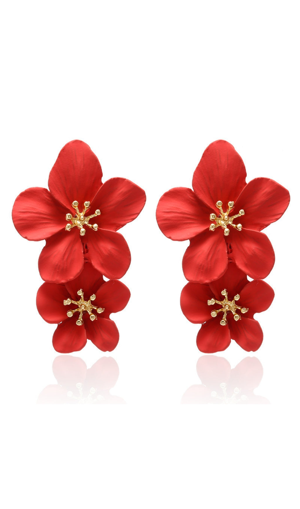 Sandra Double Flower Earrings – image 1