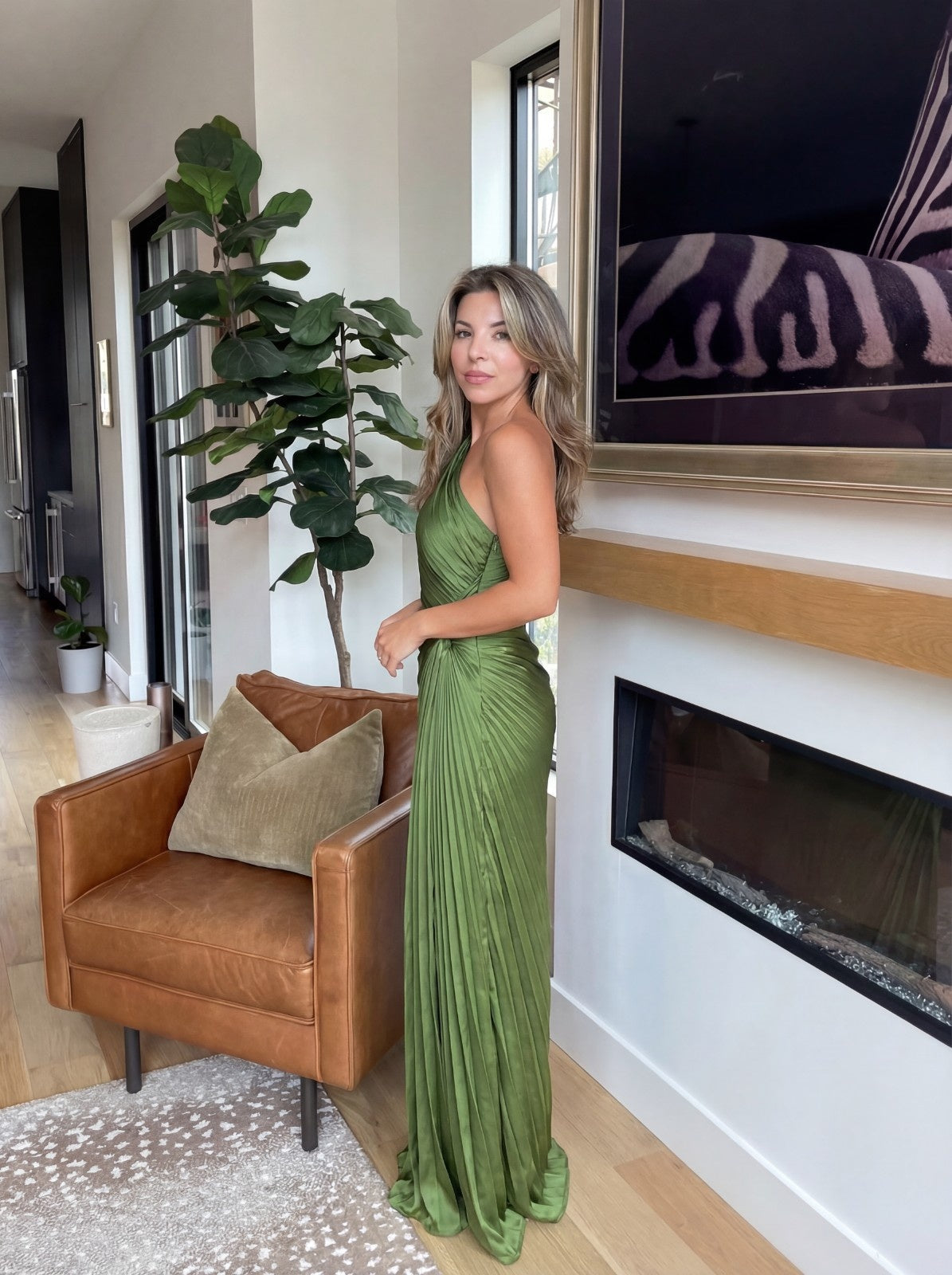 Aurelia – One-Shoulder Pleated Dress – image 2