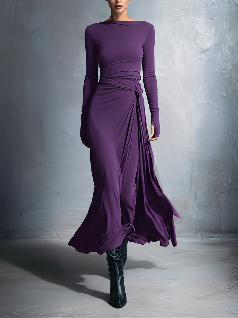 Gabriella – Long dress with side knot – image 3