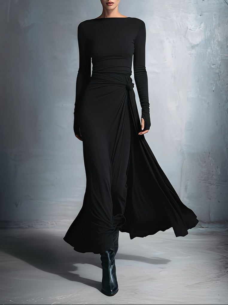Gabriella – Long dress with side knot – image 4