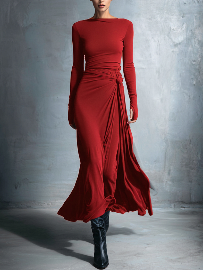 Gabriella – Long dress with side knot – image 2
