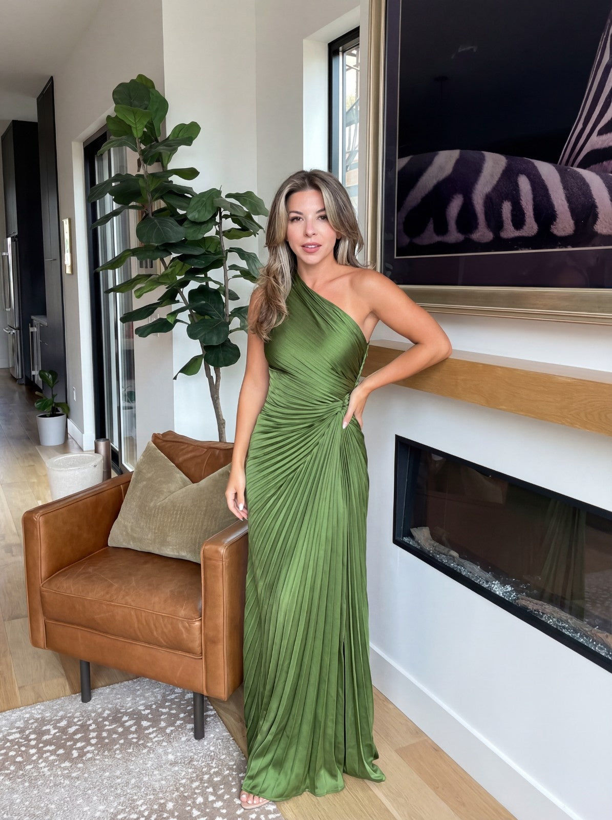 Aurelia – One-Shoulder Pleated Dress – image 1