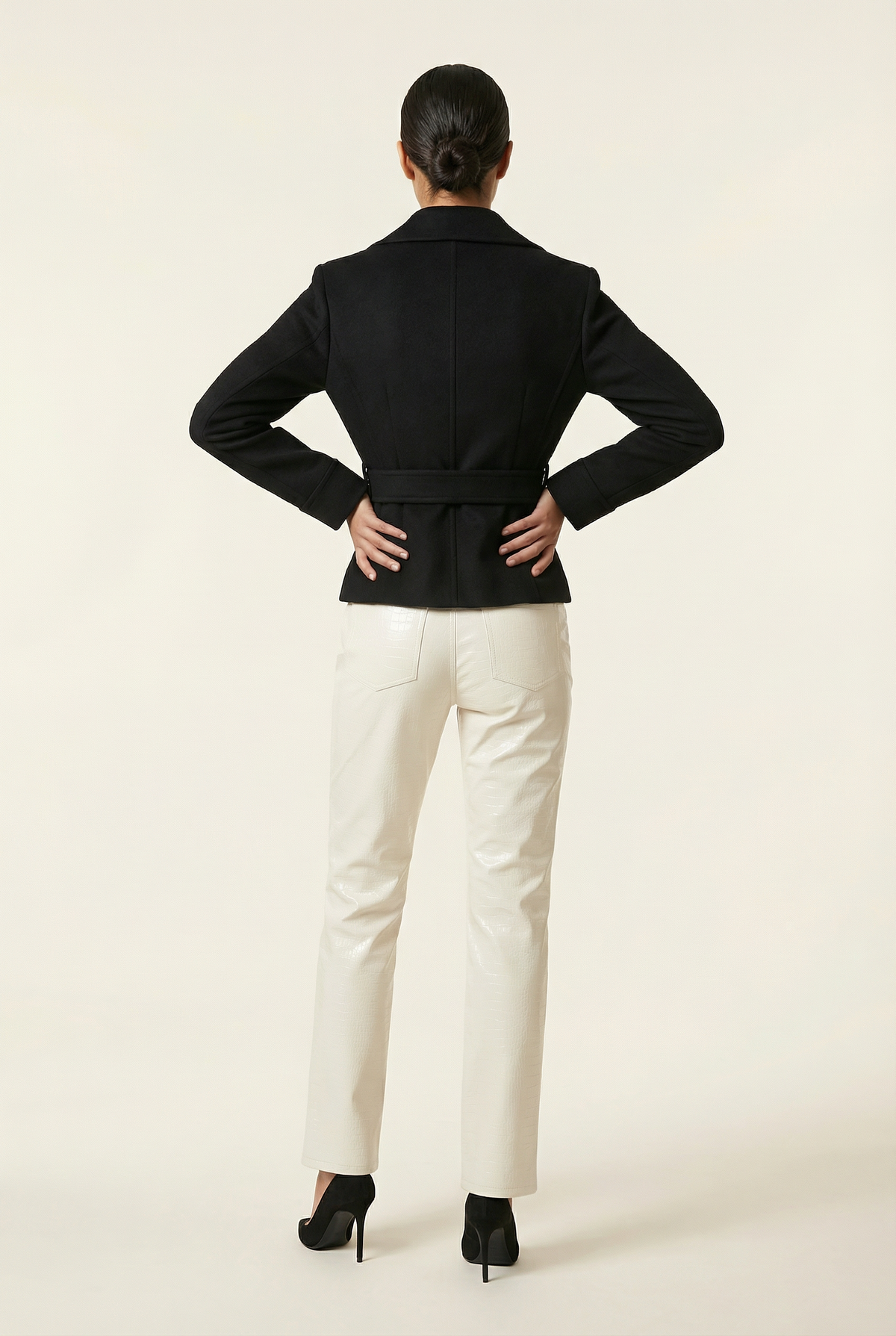 Claudia Short Belted Blazer – Black – image 7