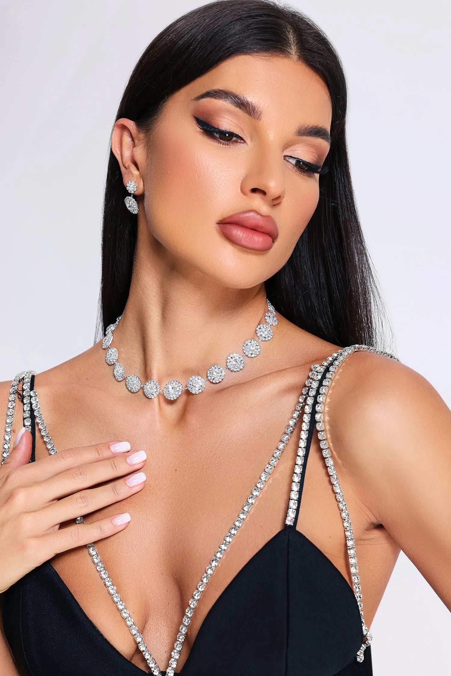Liora Necklace &amp; Earrings – Silver – image 2