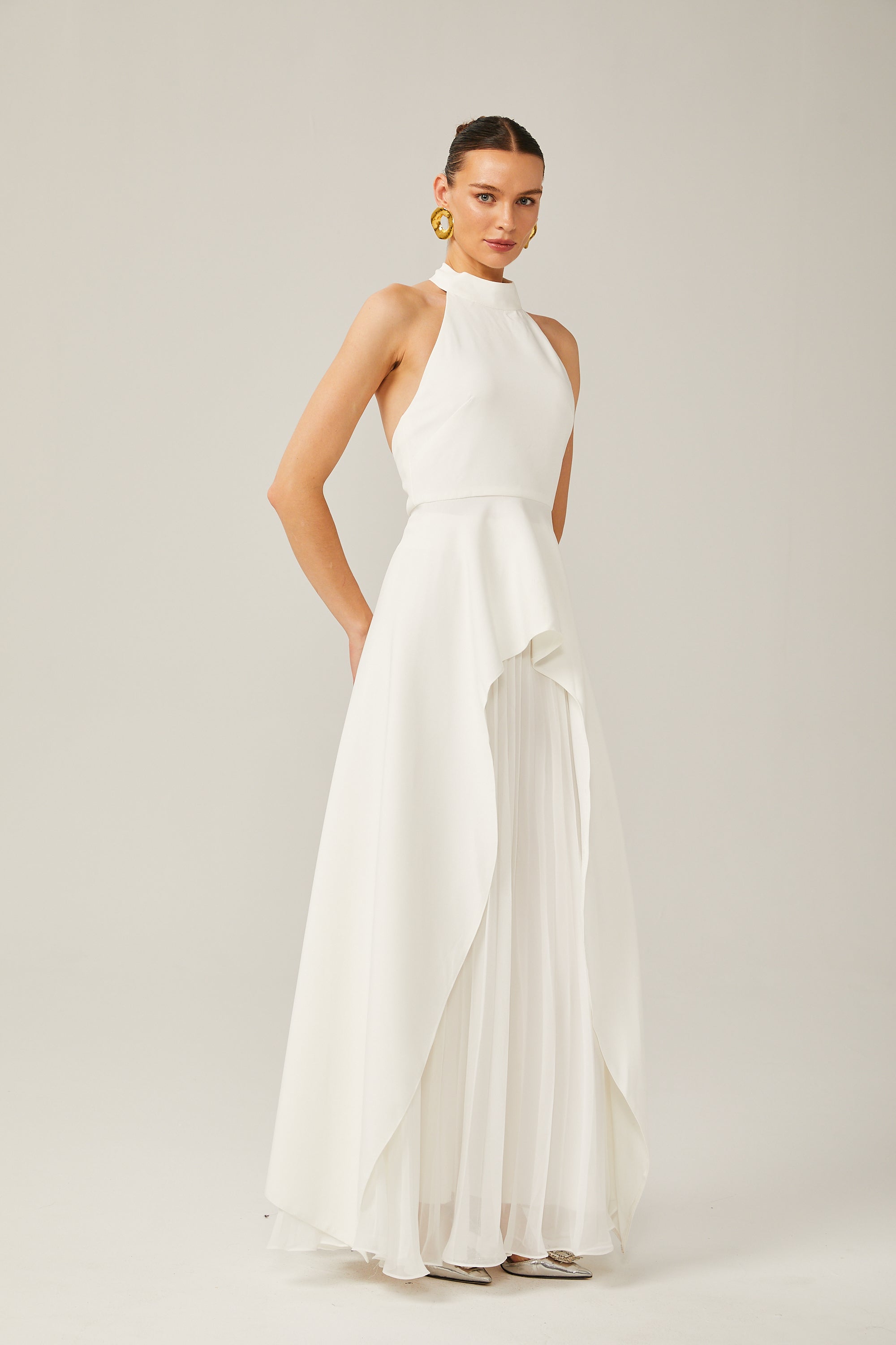 Inés halterneck layered long dress – image 6