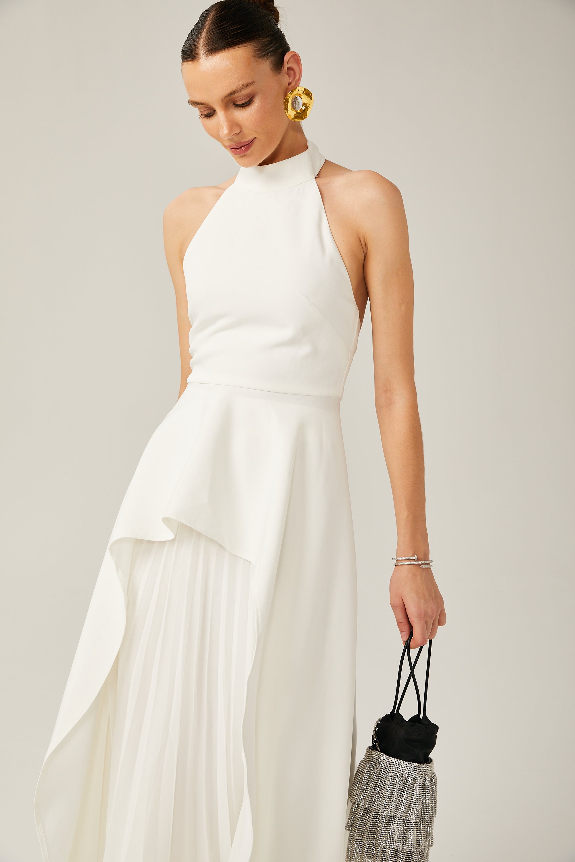 Inés halterneck layered long dress – image 11