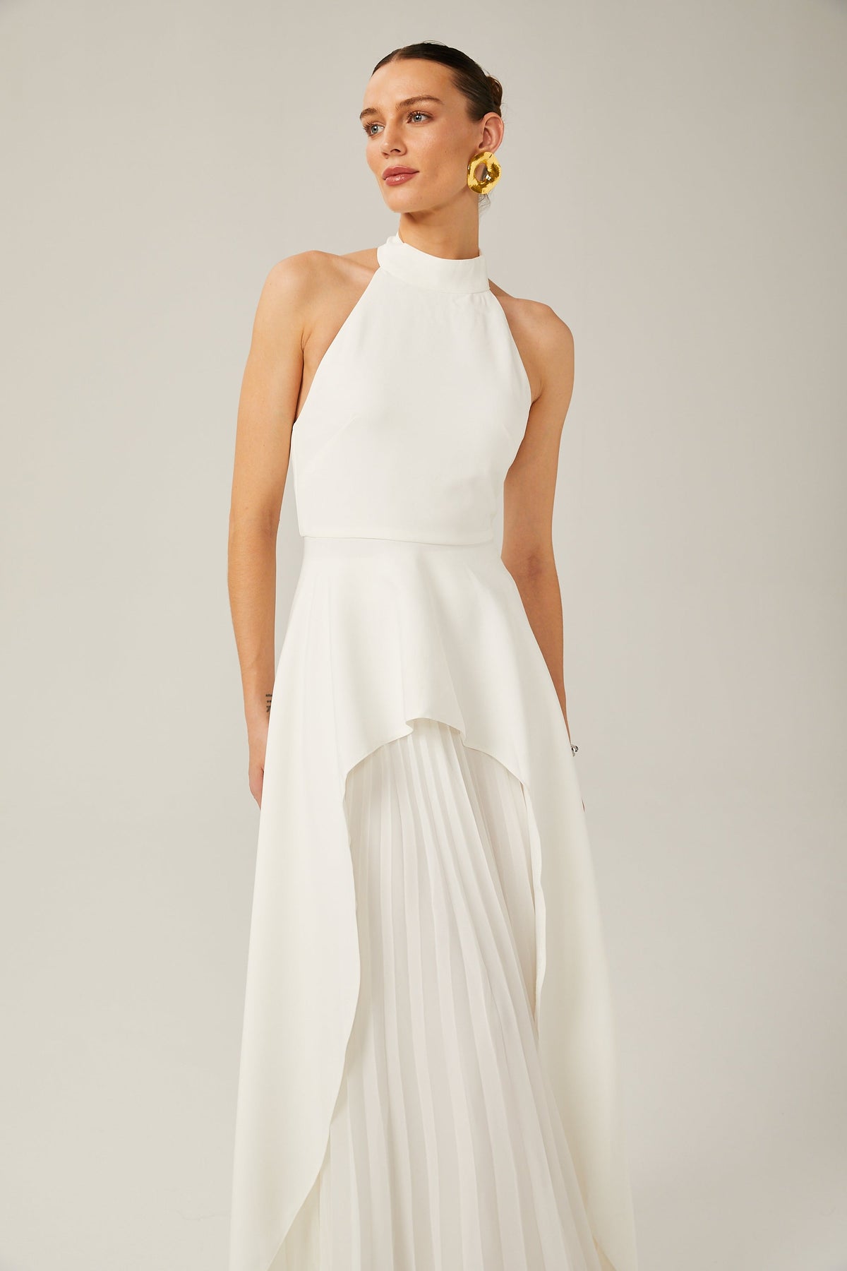 Inés halterneck layered long dress – image 13