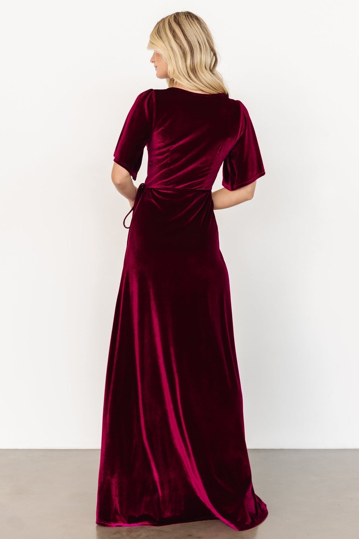 Mulberry – Meghan Wrap-Style Long Velvet Dress – image 8