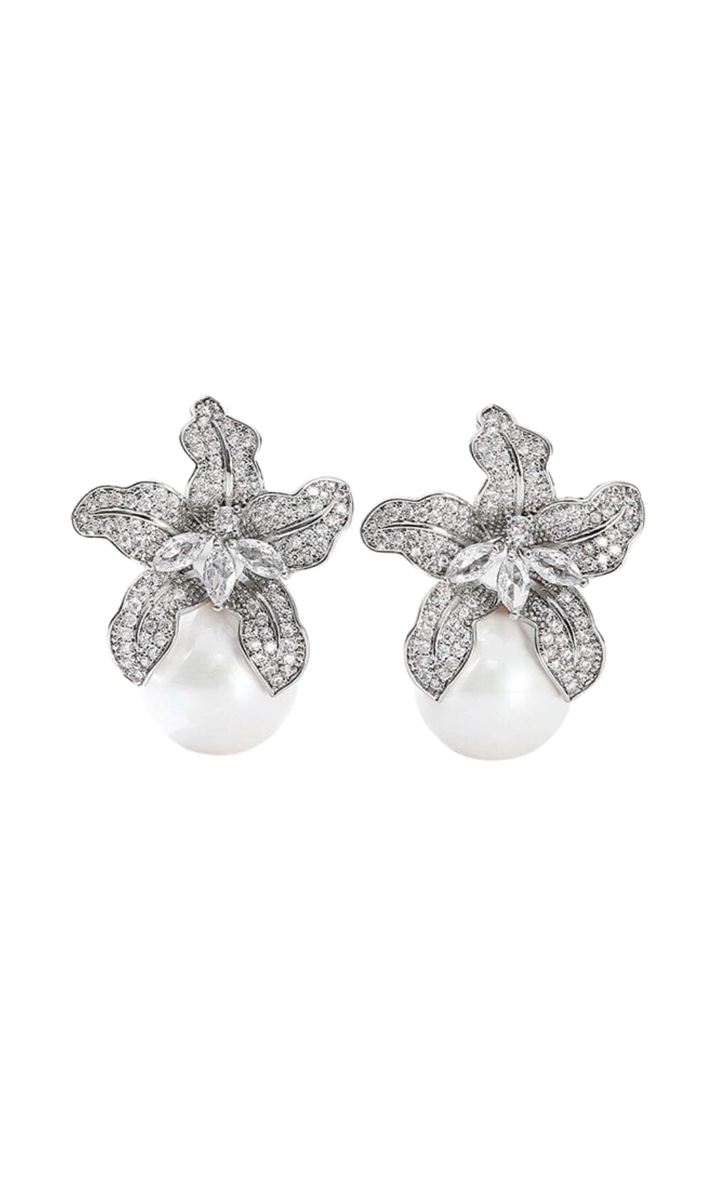 Amara Silver Pearl Earrings – image 1
