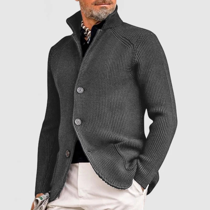 Rippstrick Cardigan Herren Lang | Klassischer Cardigan für Alltag und Büro