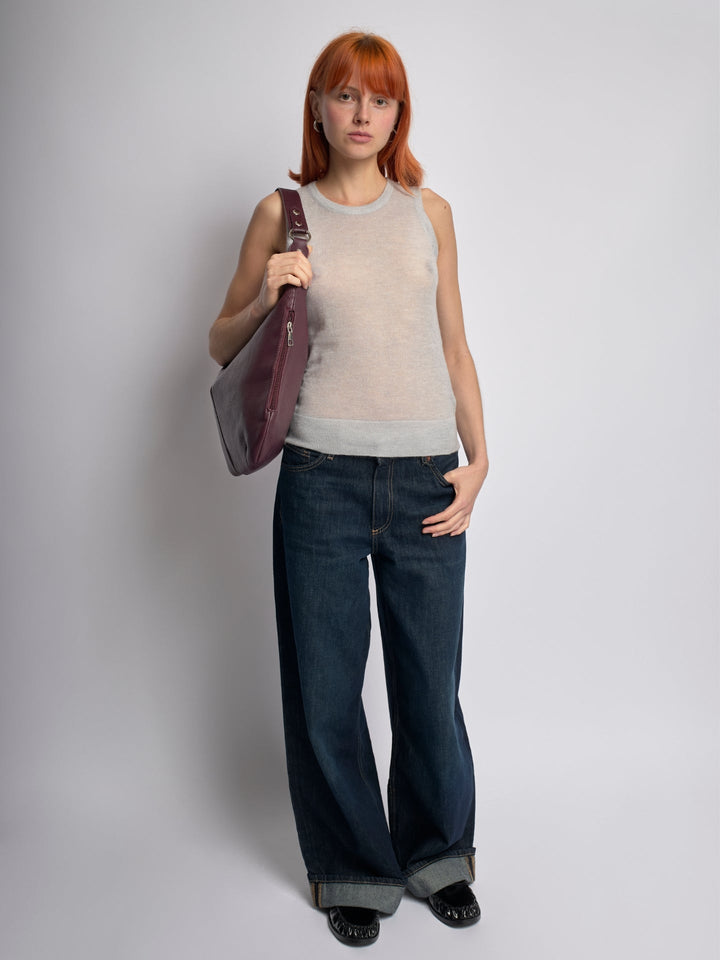 Schwarze Umhängetasche Damen | Geräumige Tasche mit Reißverschluss