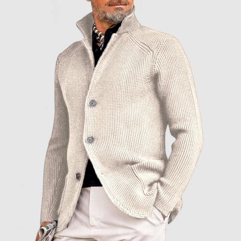 Rippstrick Cardigan Herren Lang | Klassischer Cardigan für Alltag und Büro