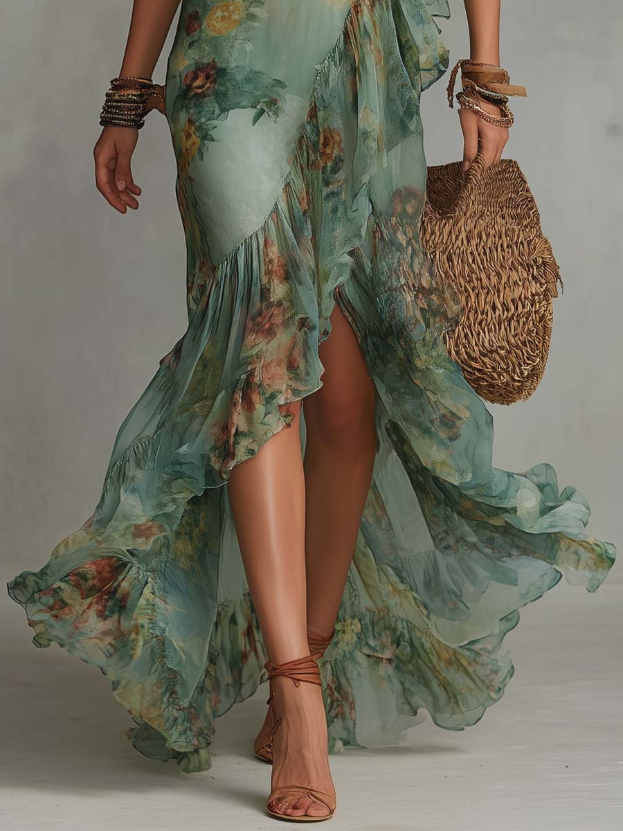 Aurora – Boho Floral Maxi Dress with a Romantic Asymmetrical Hem – image 4