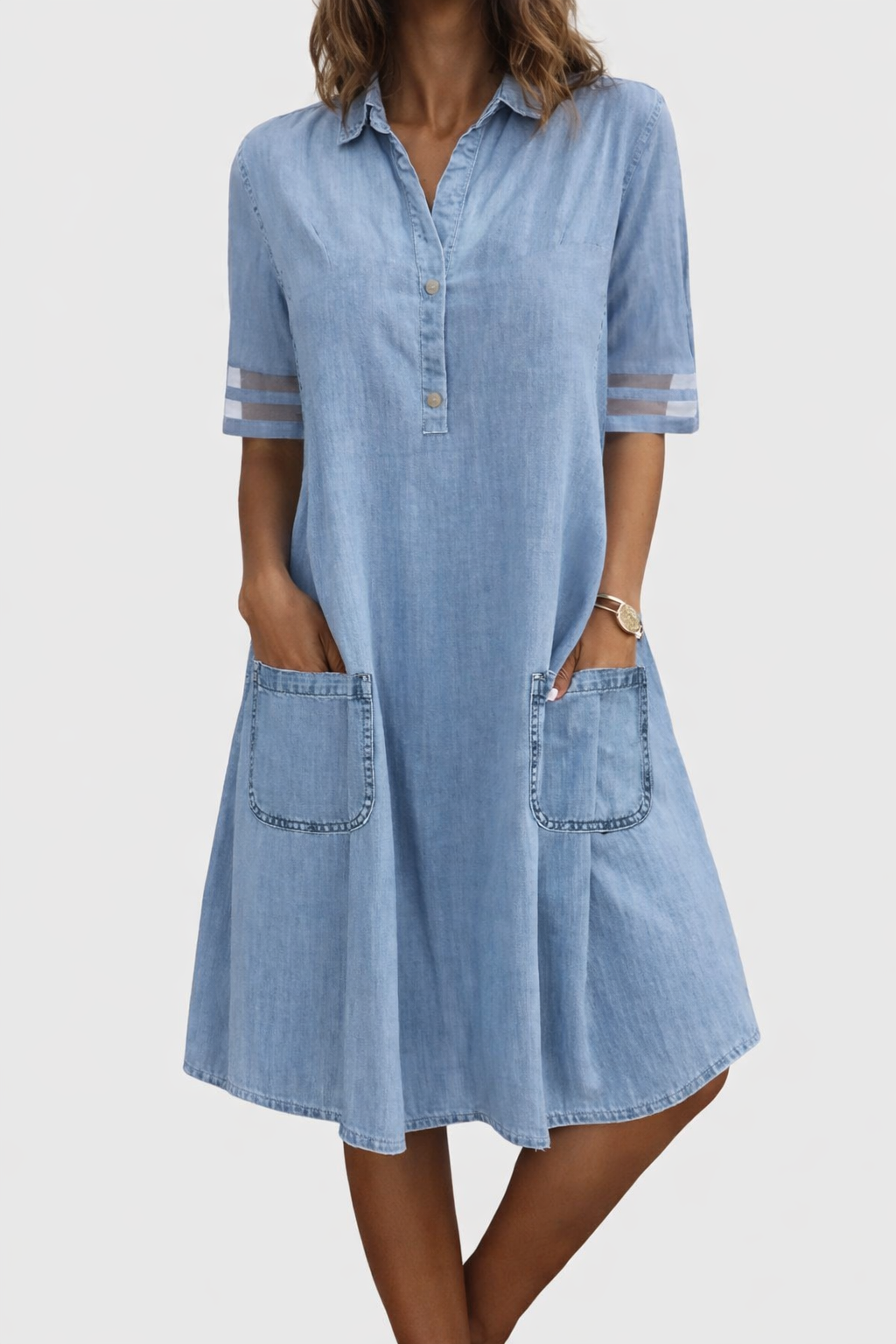 Brittany – Figure Flattering Denim Dress – image 1