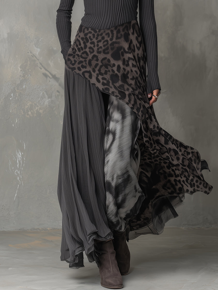 Martina – Long bohemian-style dress with leopard print – image 4