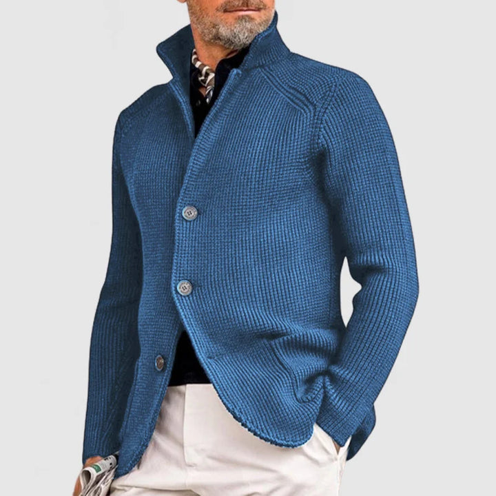 Rippstrick Cardigan Herren Lang | Klassischer Cardigan für Alltag und Büro