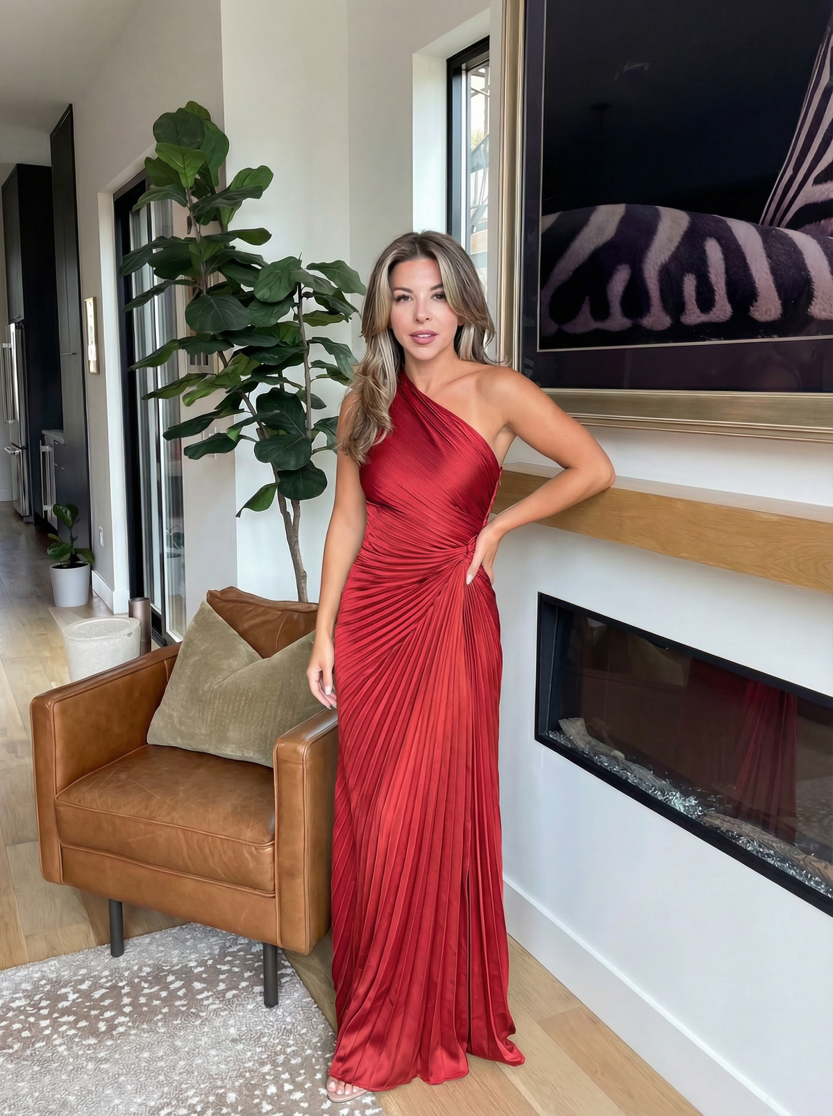 Aurelia – One-Shoulder Pleated Dress – image 6