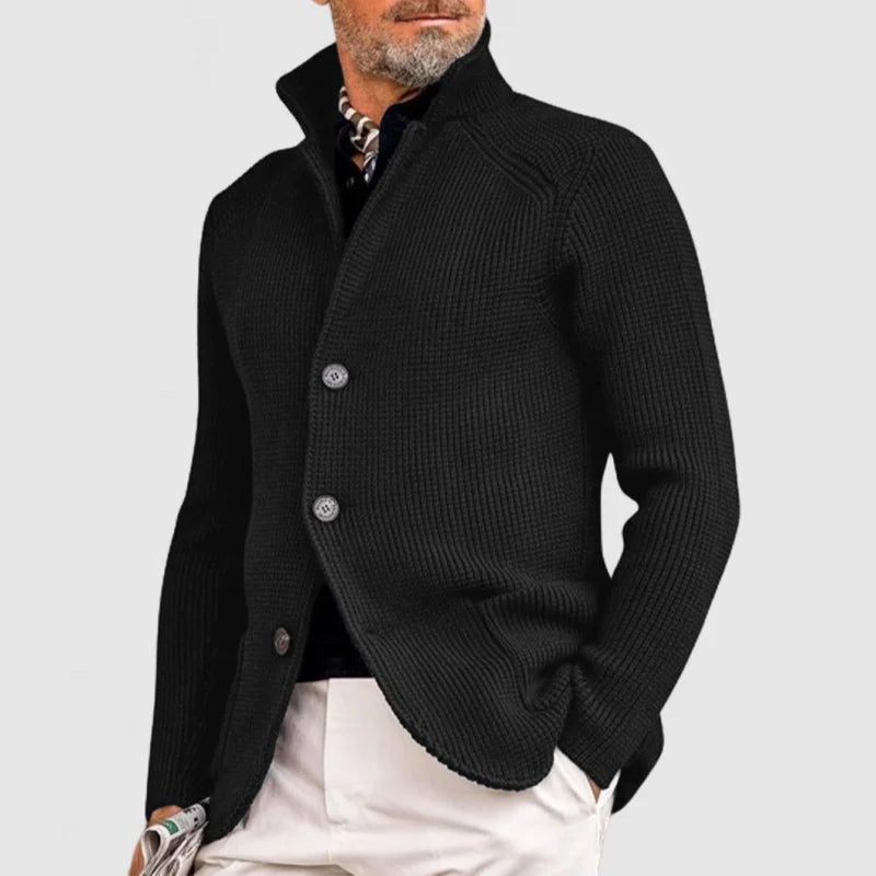 Rippstrick Cardigan Herren Lang | Klassischer Cardigan für Alltag und Büro