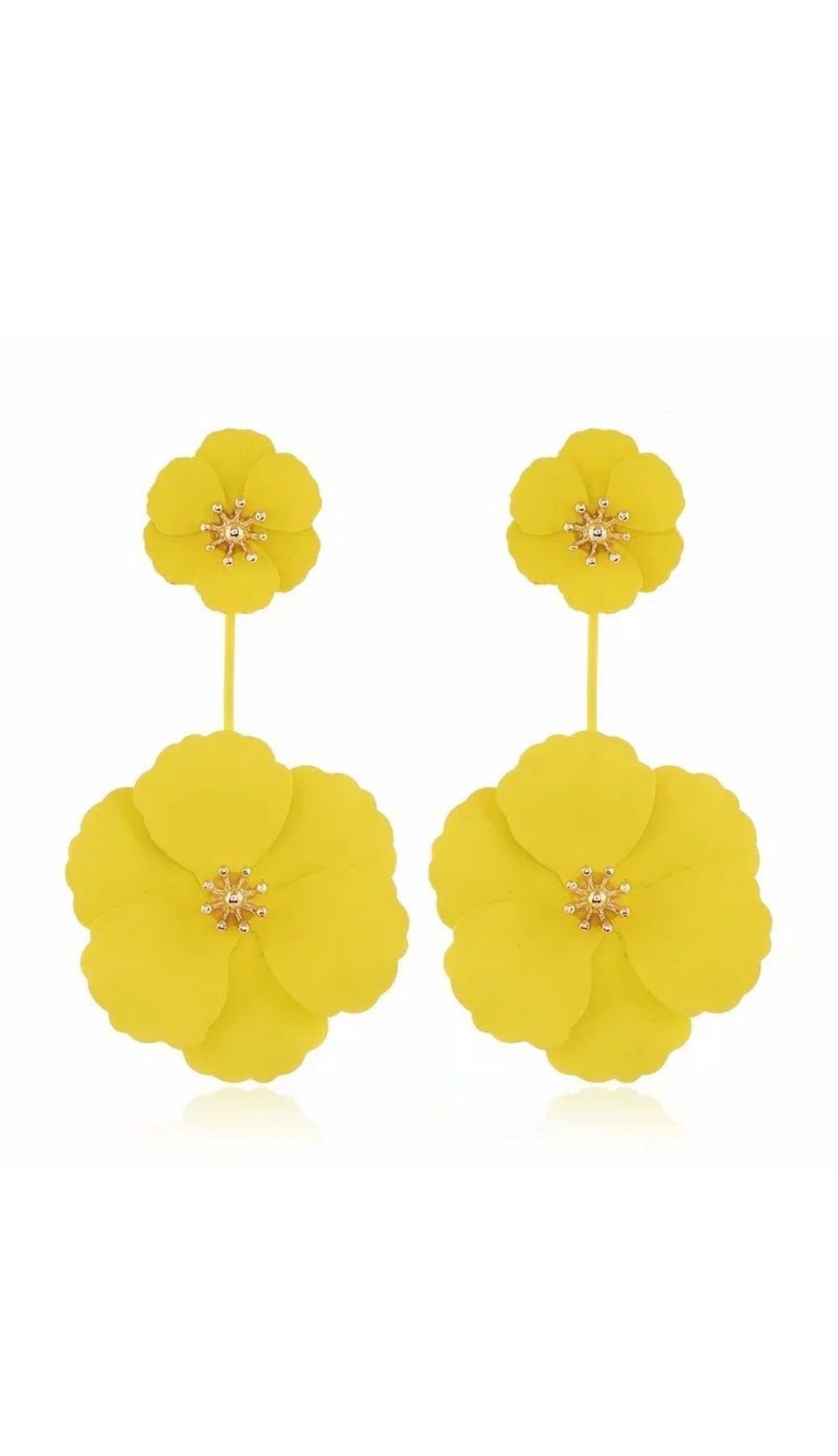 June Alloy Flower Long Earrings – image 2