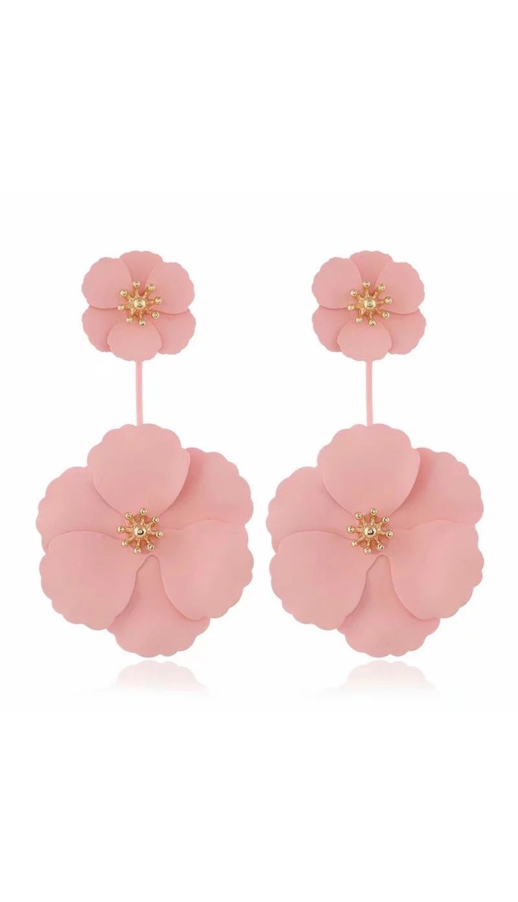 June Alloy Flower Long Earrings – image 1